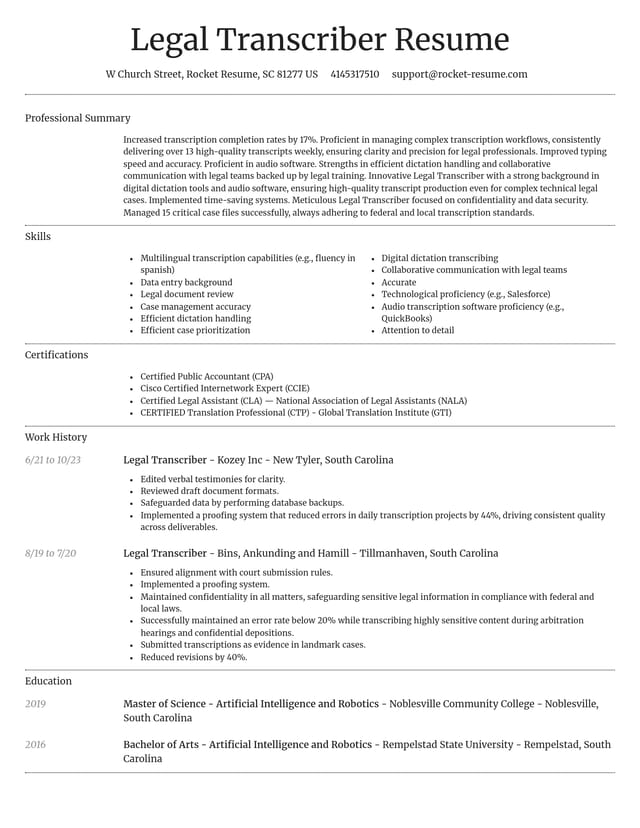 Dignified resume template