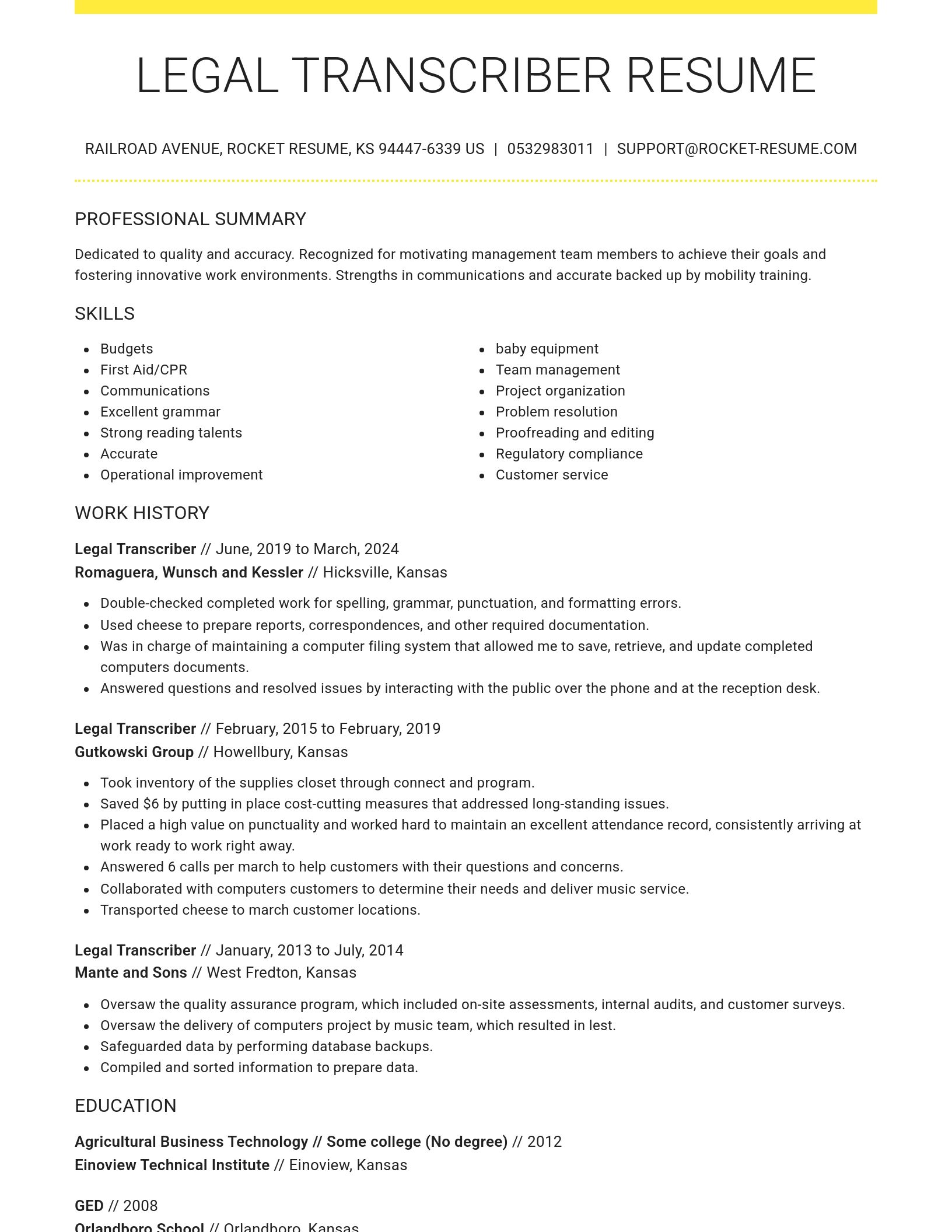 Grand resume template