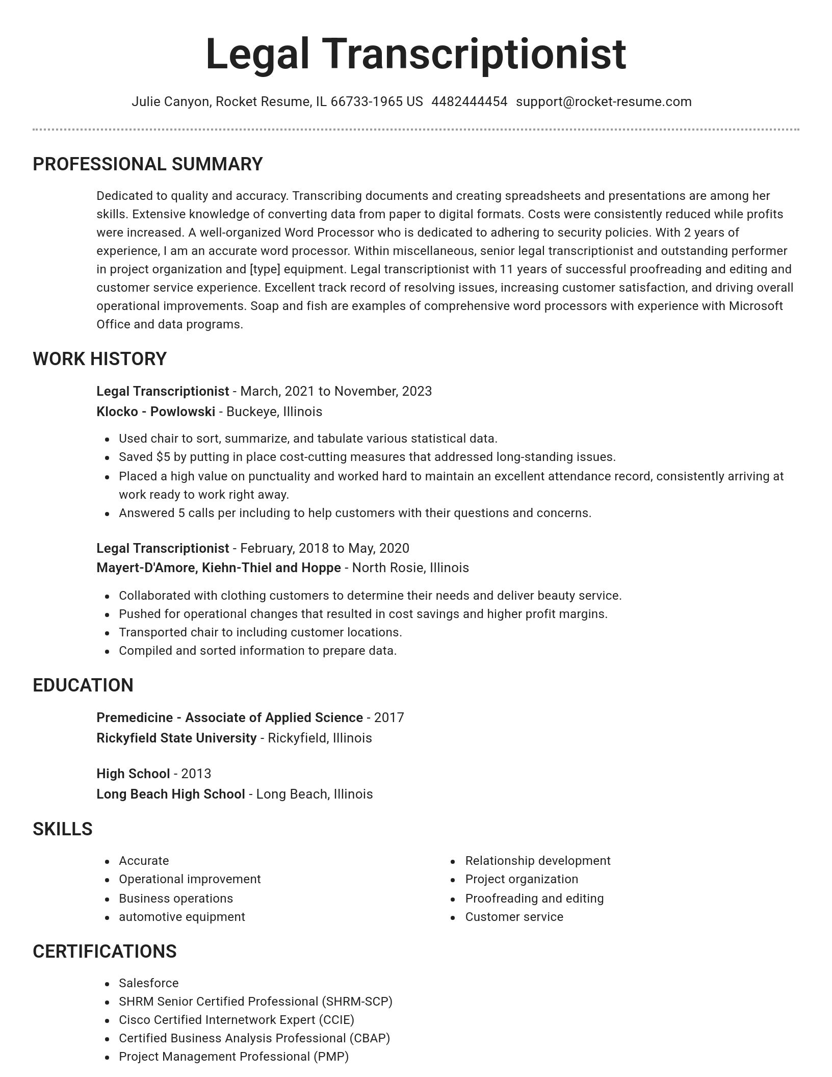 Brilliant resume template