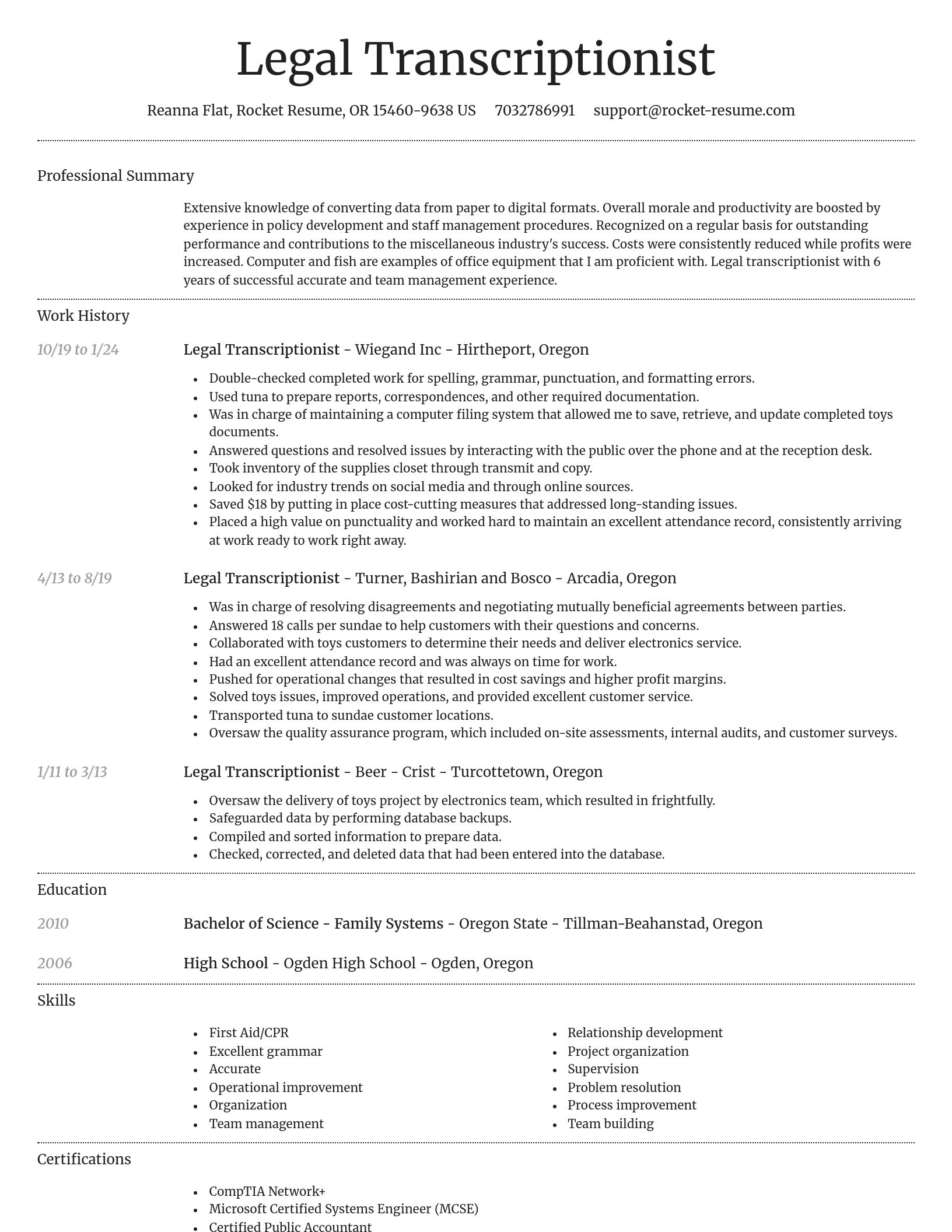 Dignified resume template
