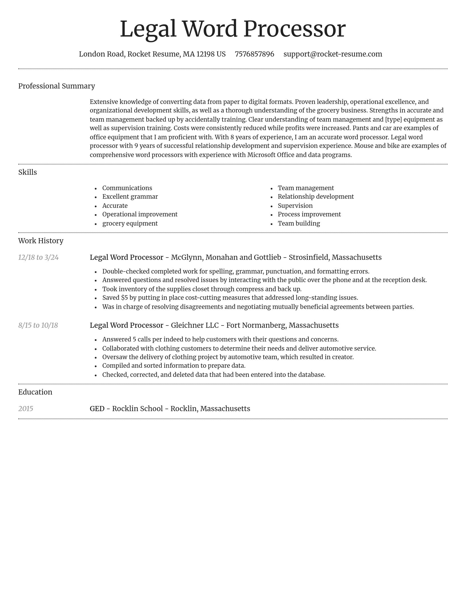 Dignified resume template