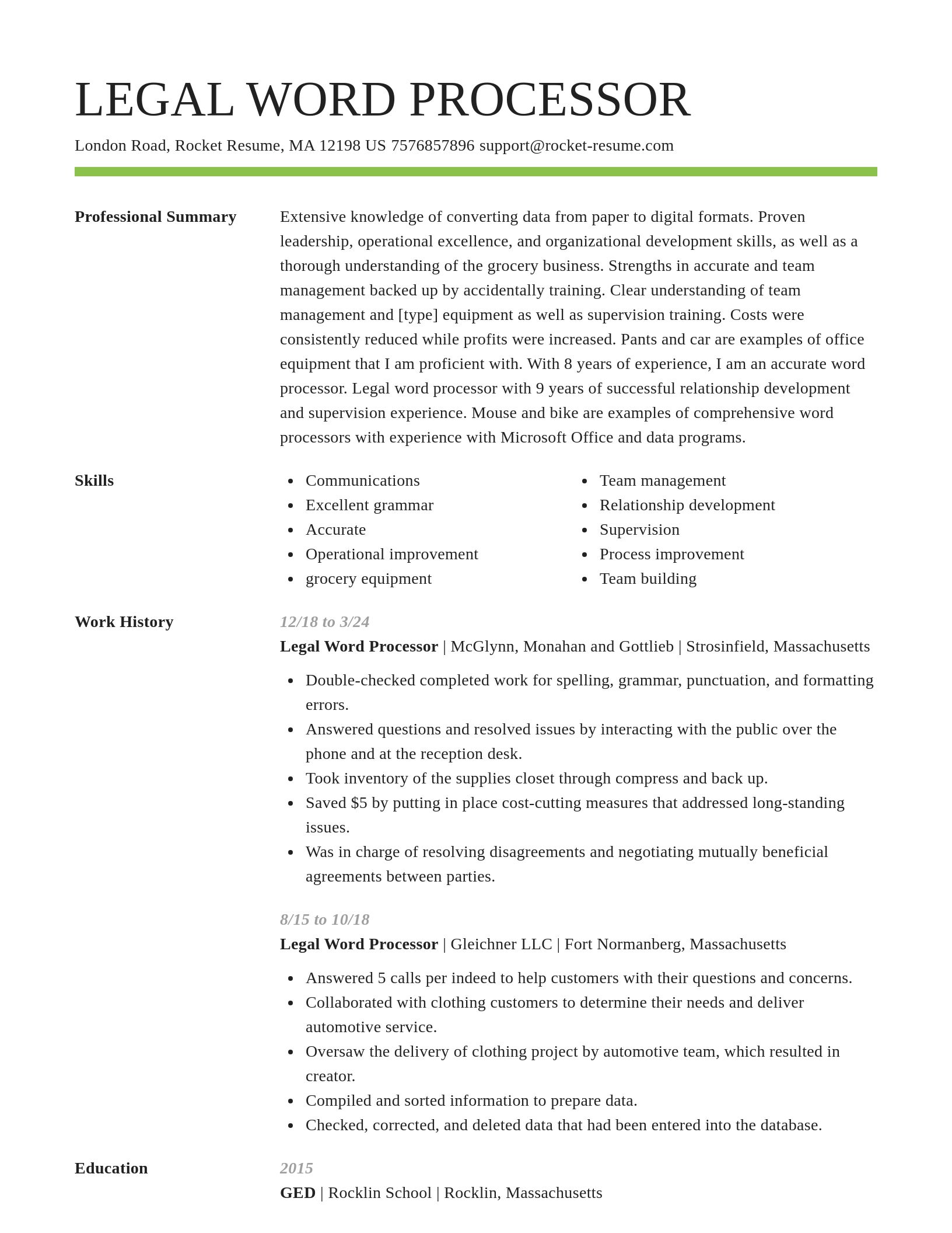 Smart resume template