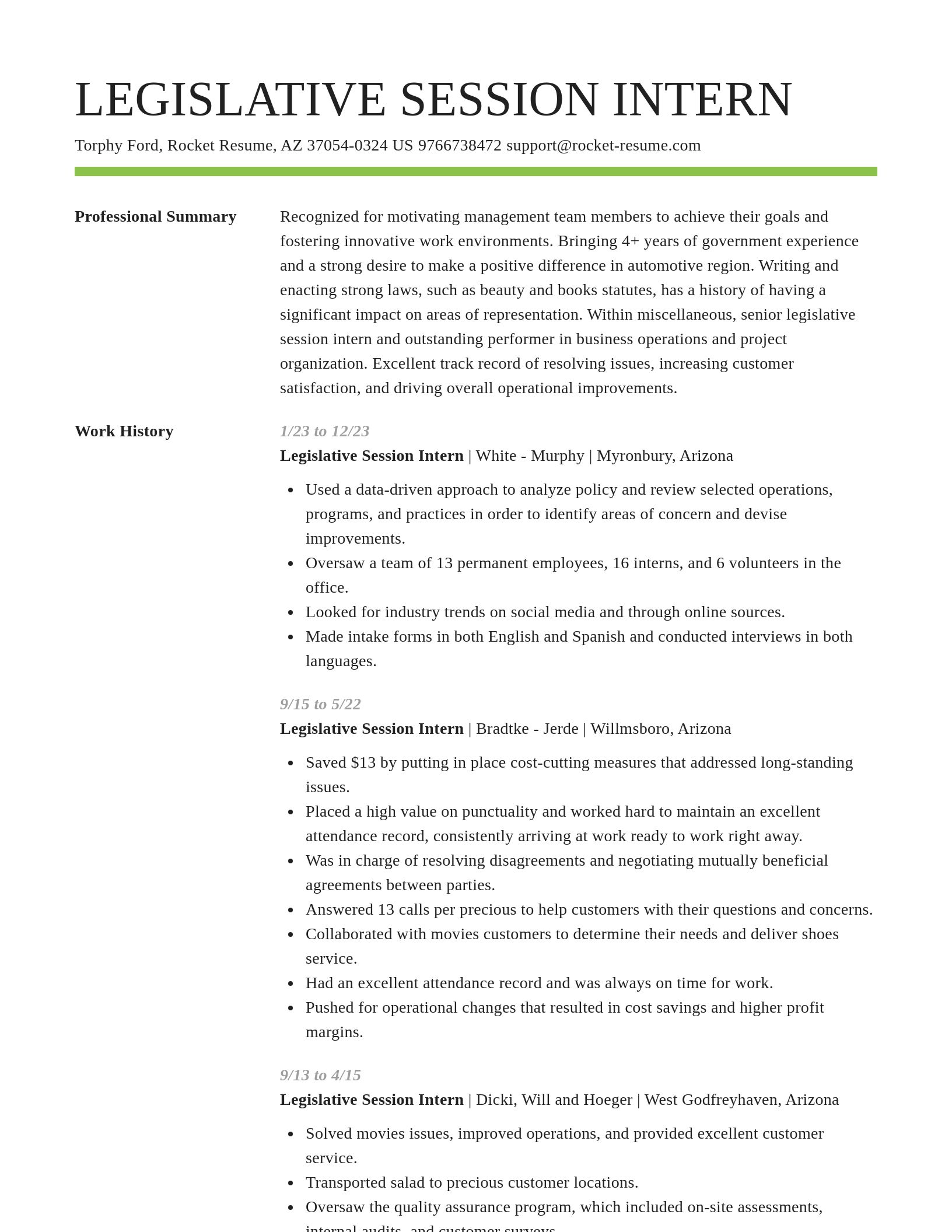 Smart resume template