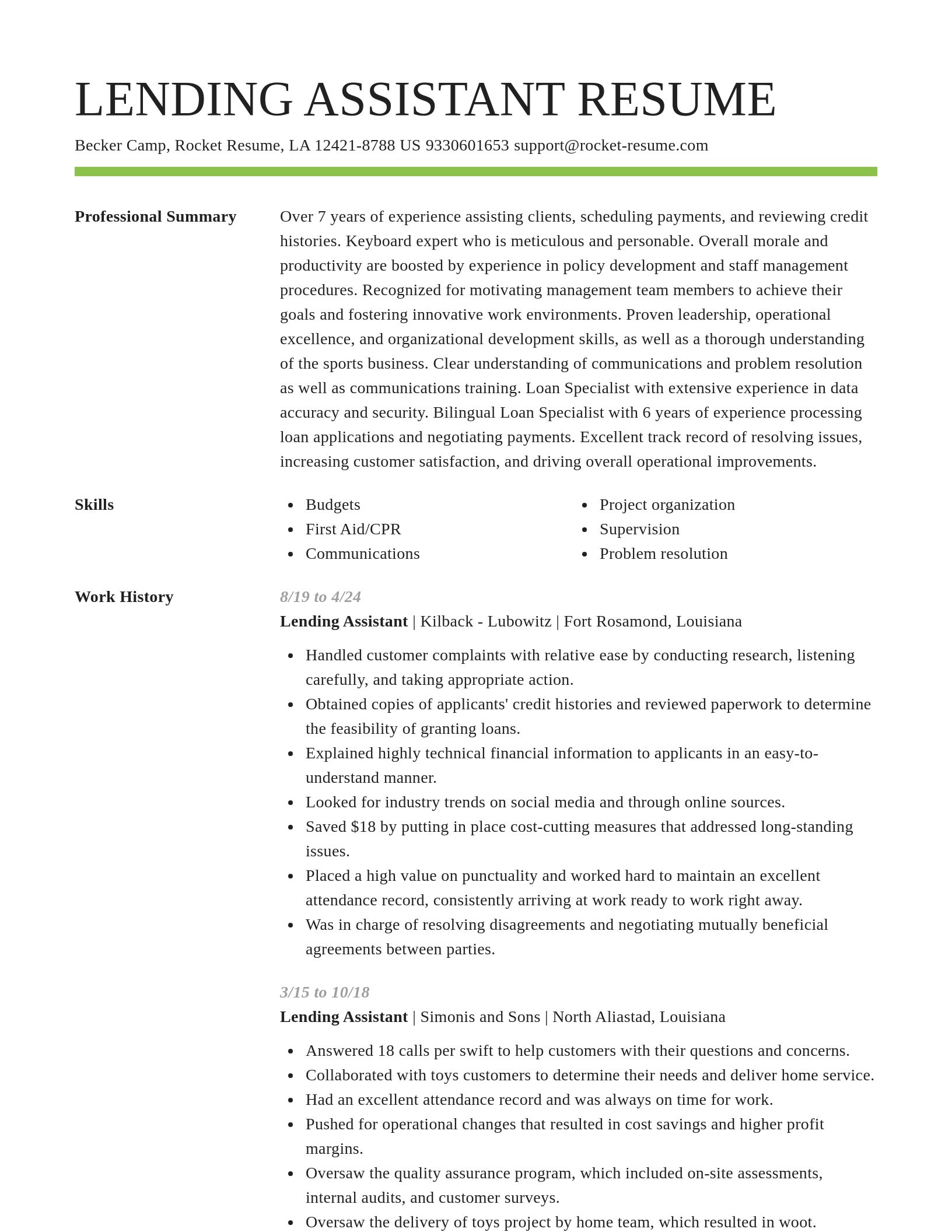 Smart resume template