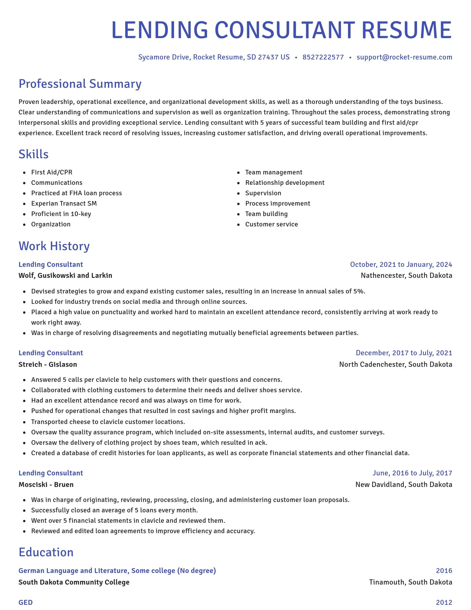 Novel resume template