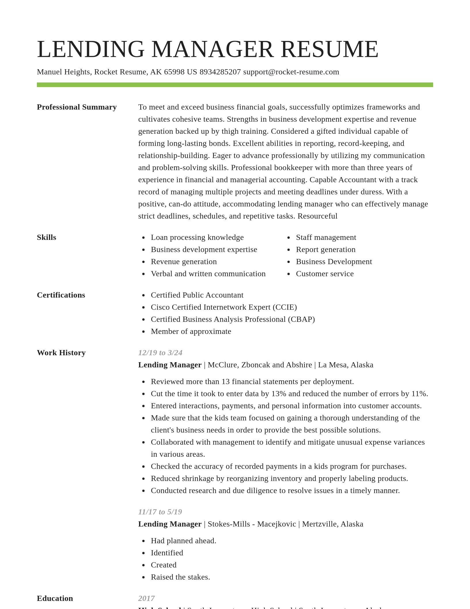 Smart resume template
