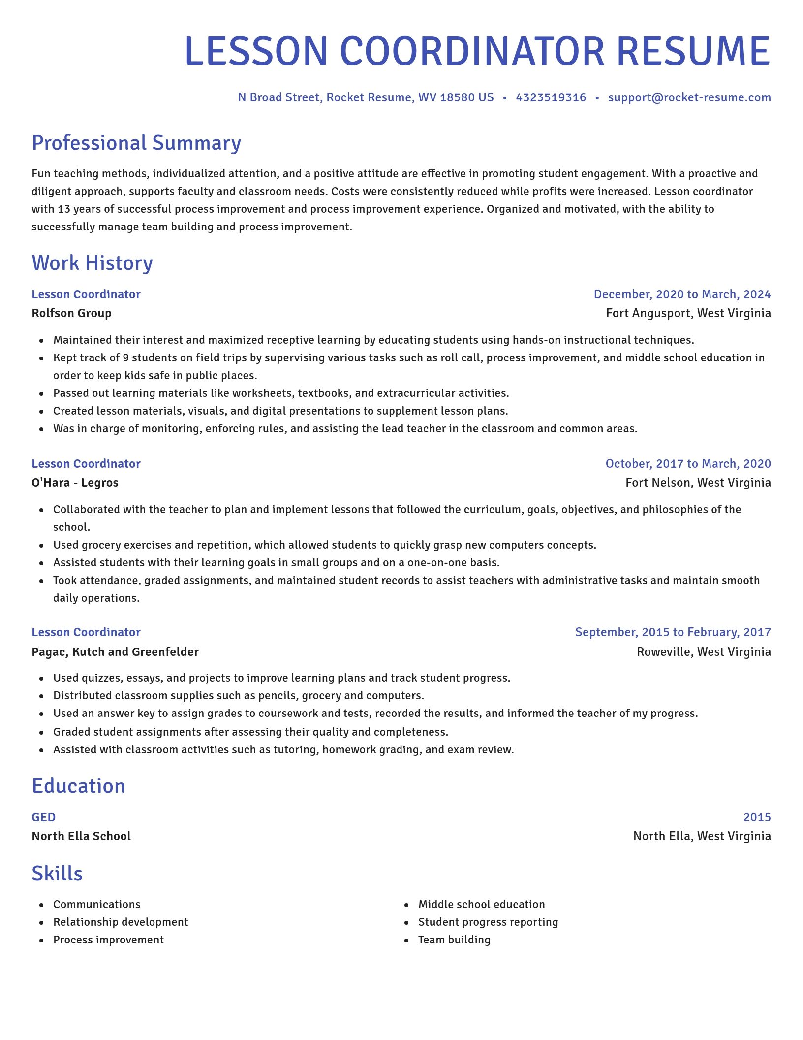 Novel resume template