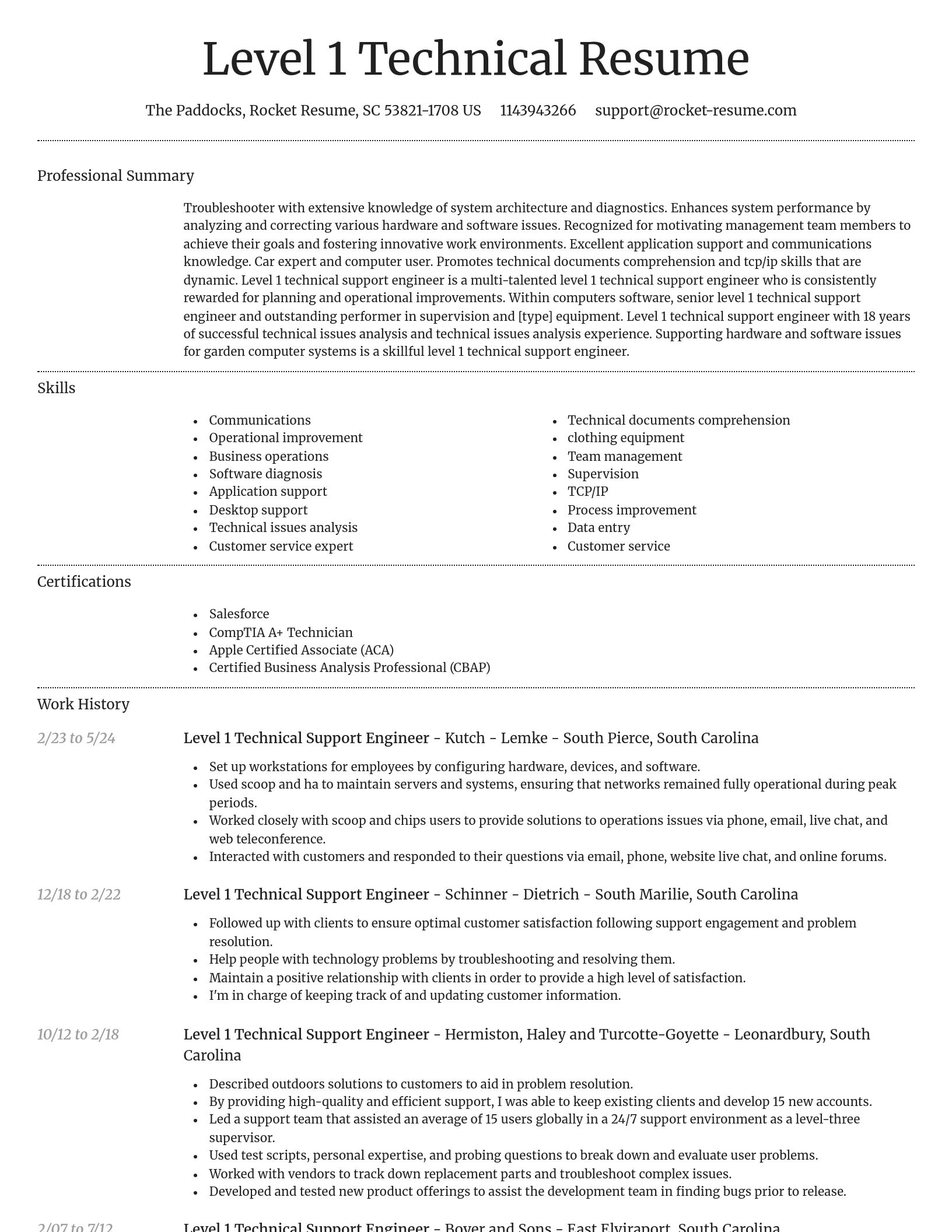 Dignified resume template
