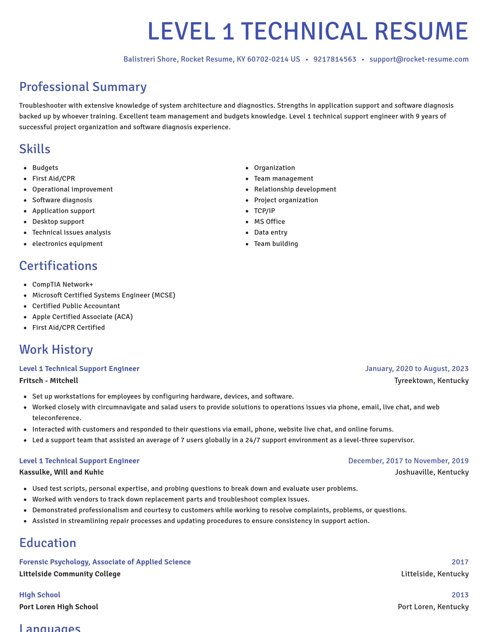 Novel resume template
