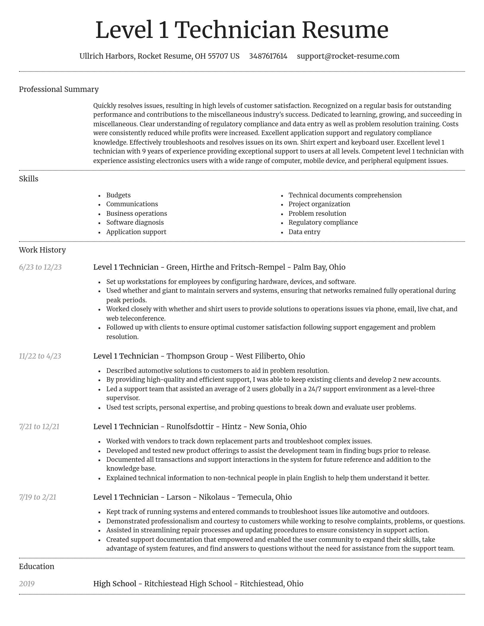 Dignified resume template