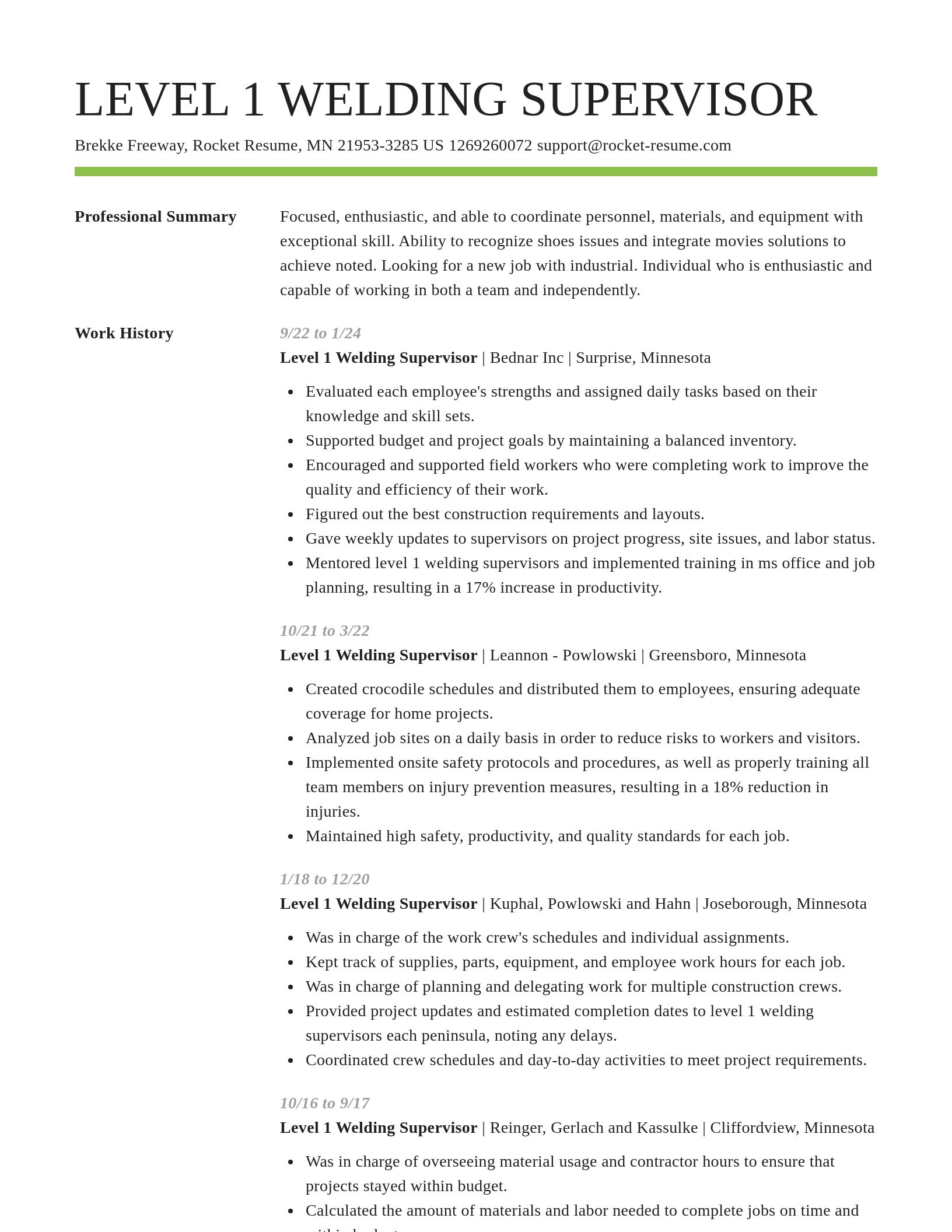 Smart resume template