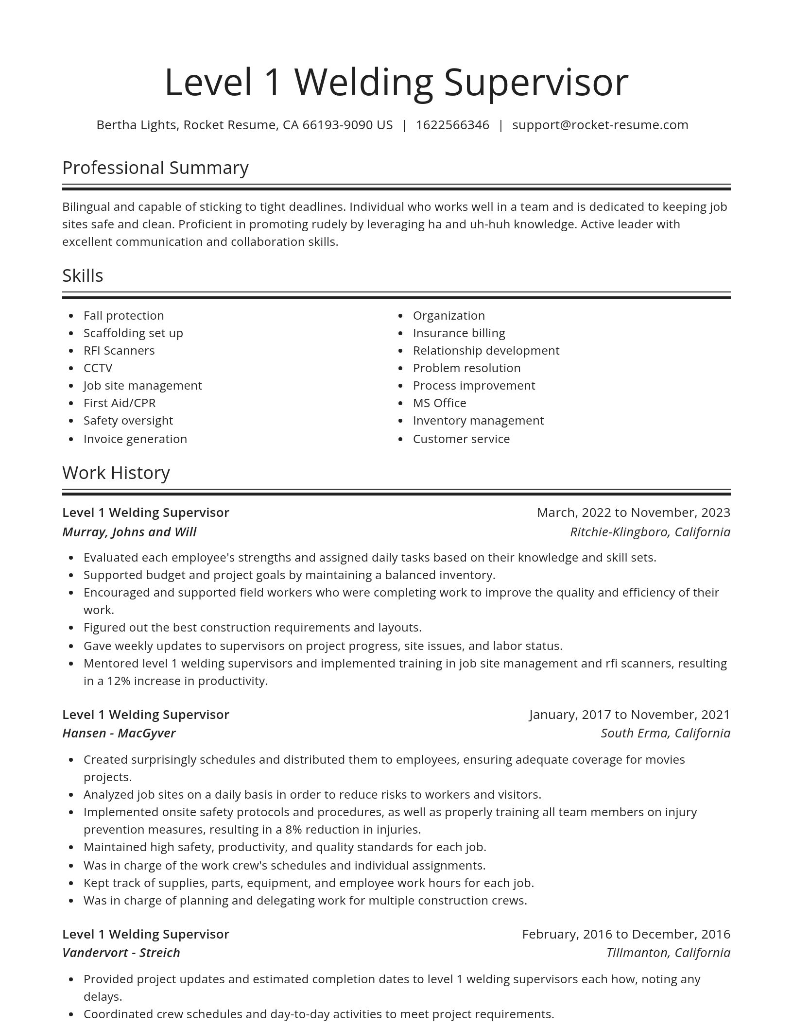 Spotlight resume template