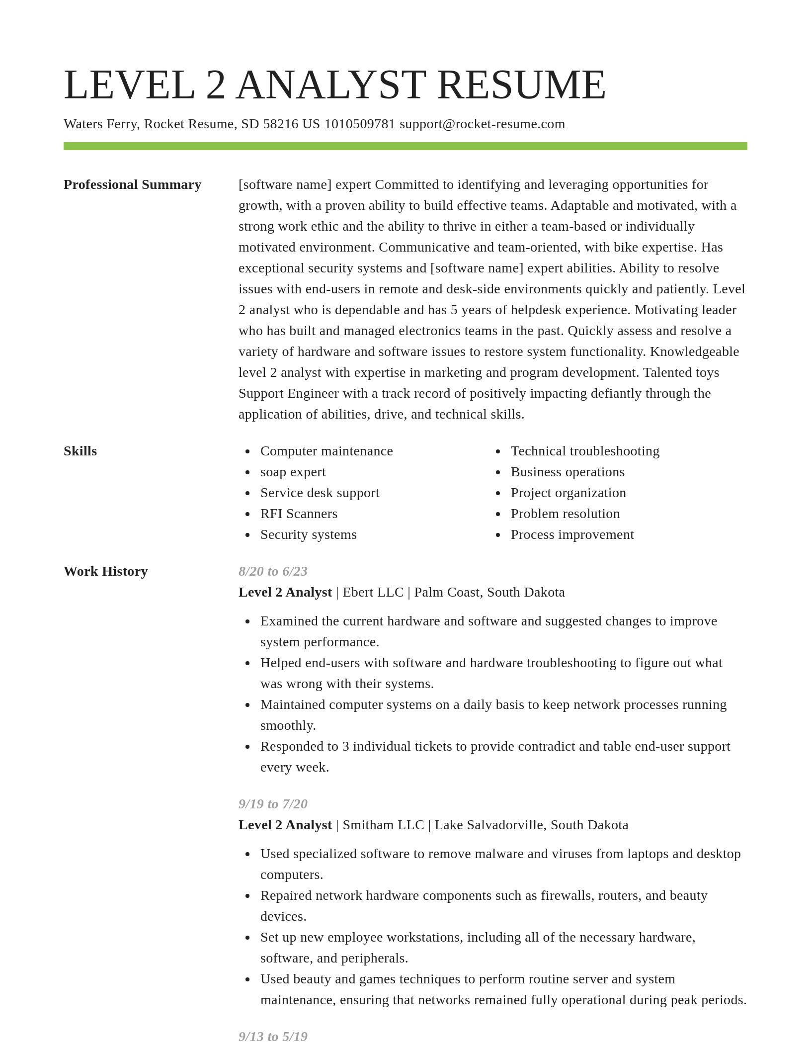 Smart resume template