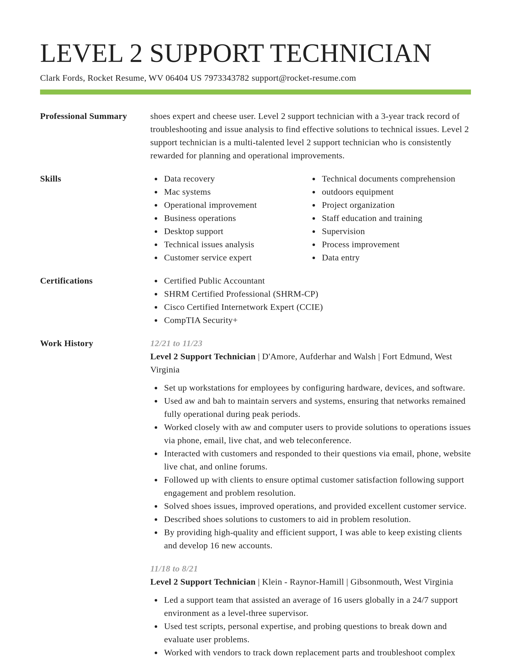 Smart resume template