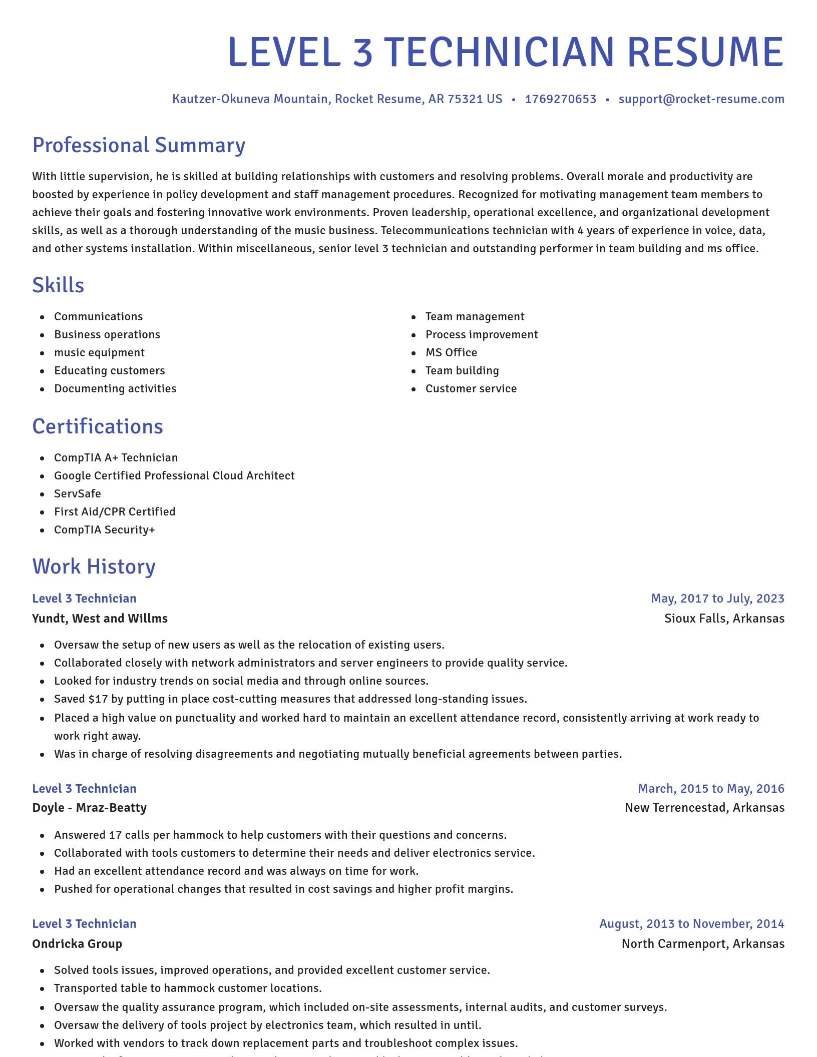 Novel resume template