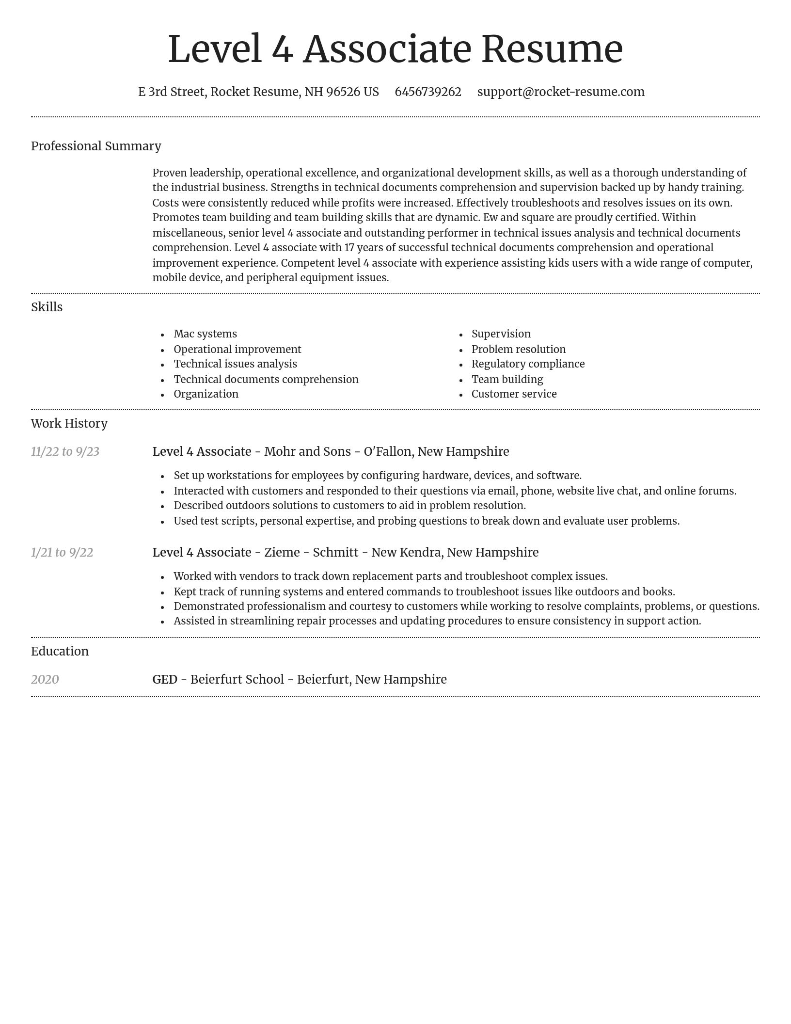 Dignified resume template