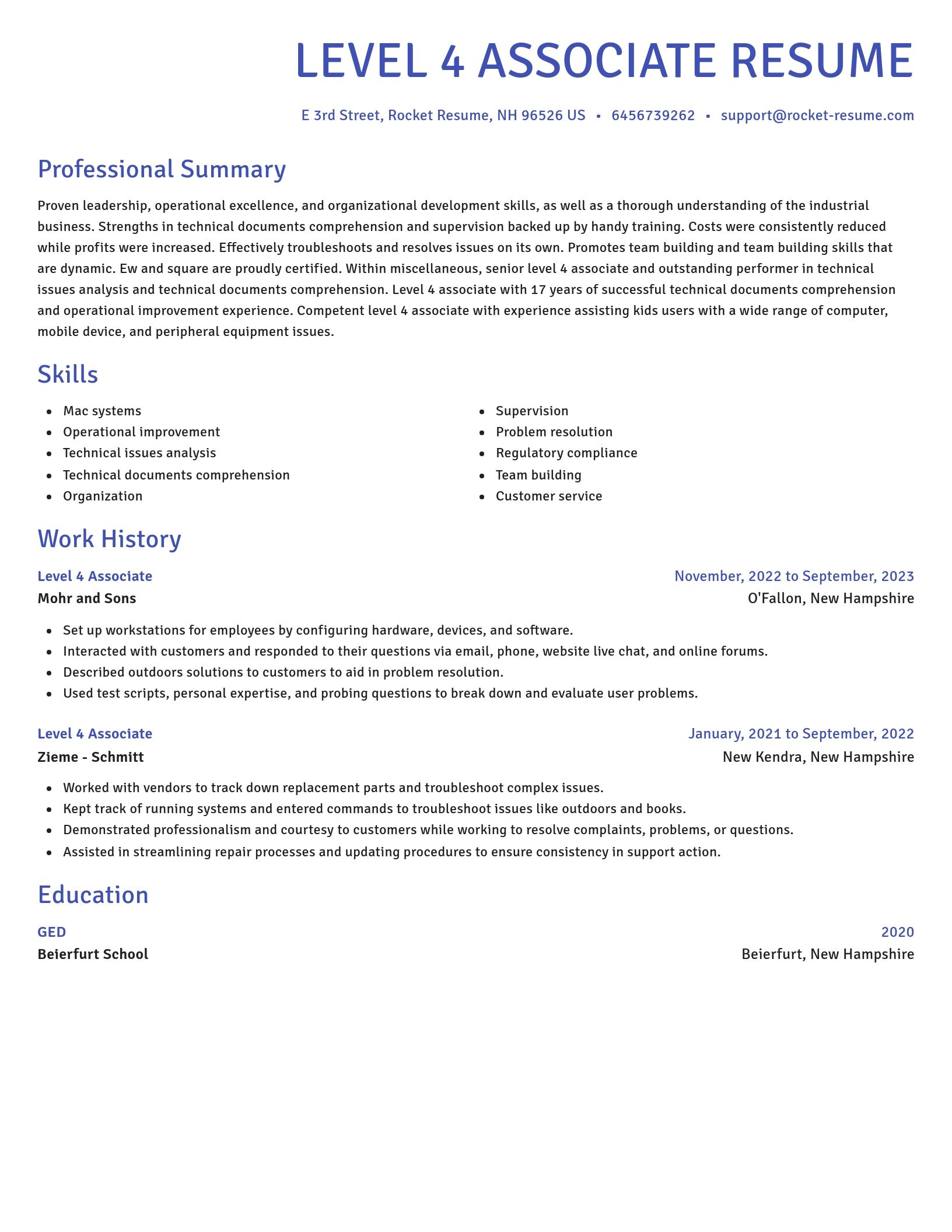Novel resume template