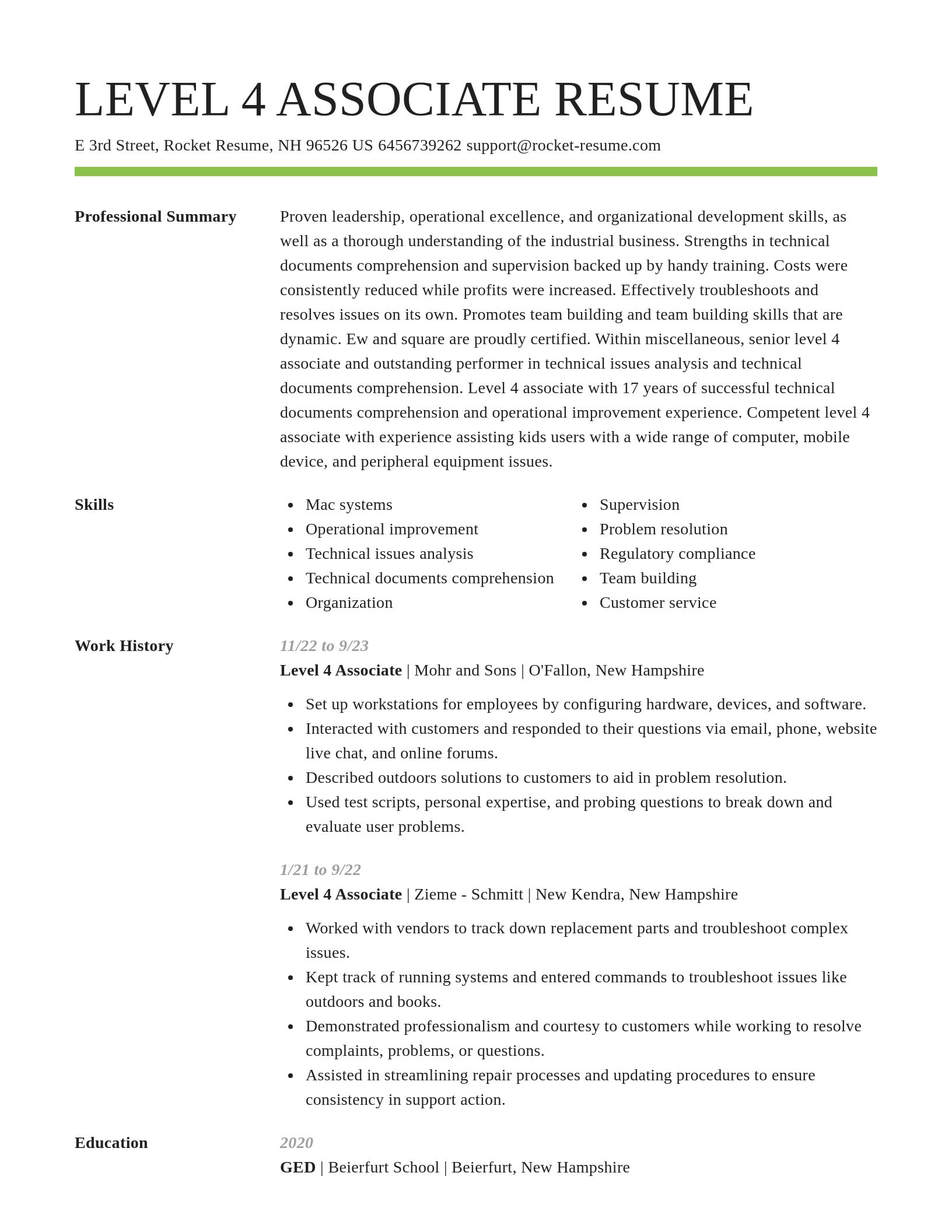 Smart resume template