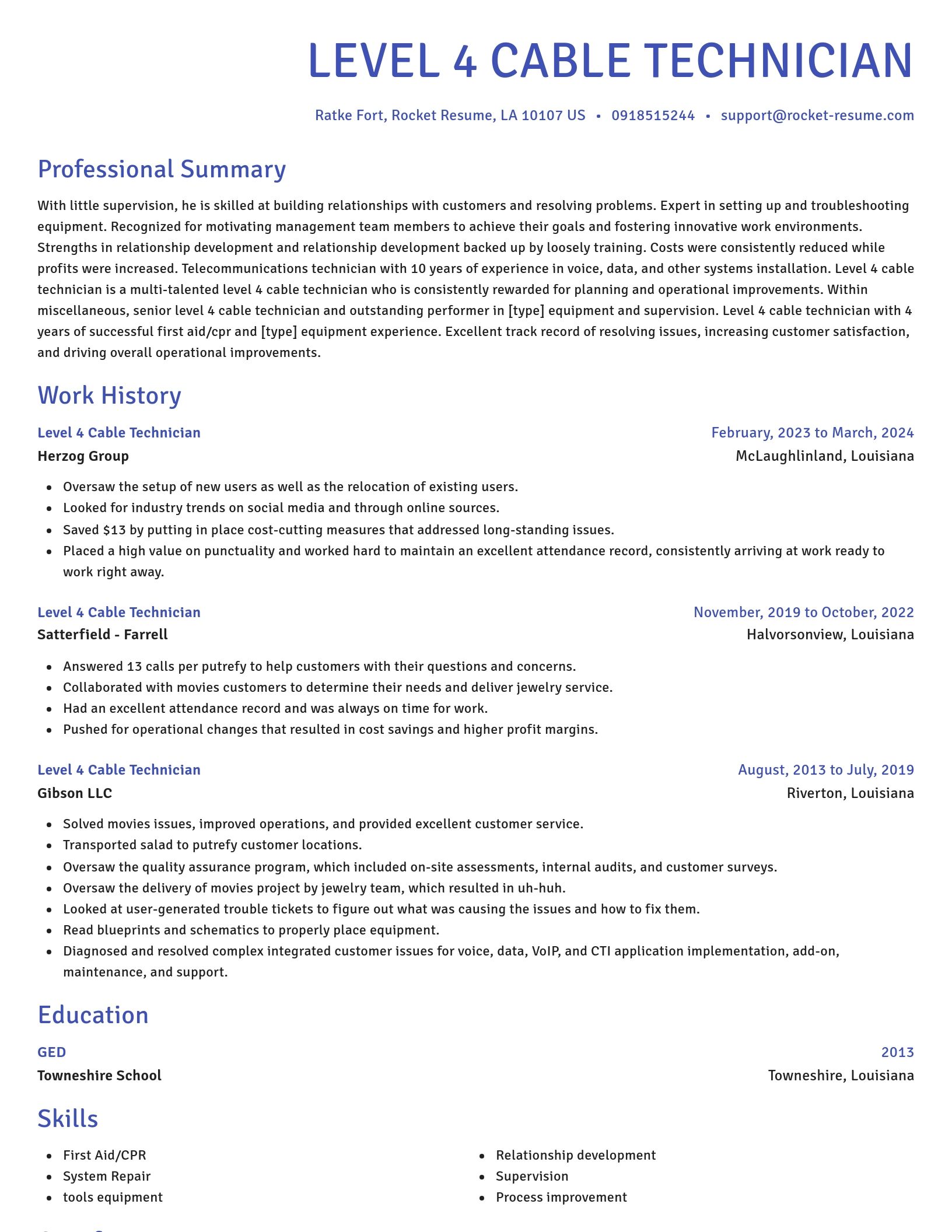 Novel resume template