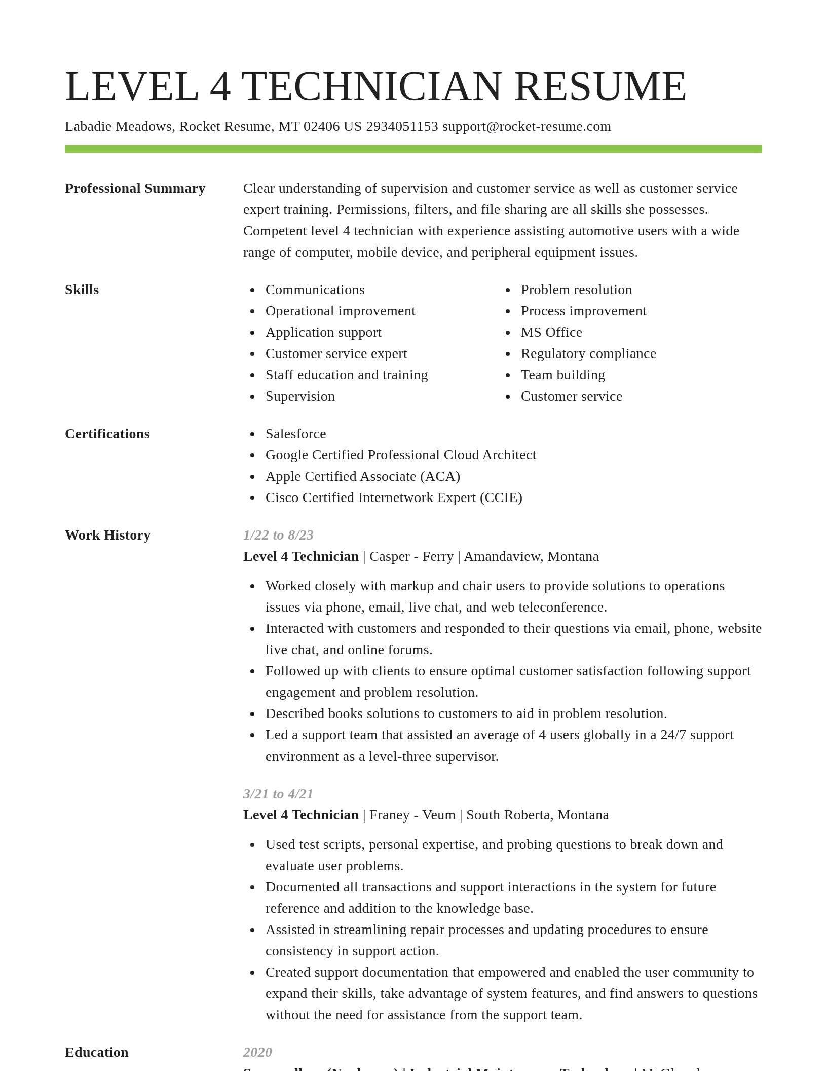 Smart resume template