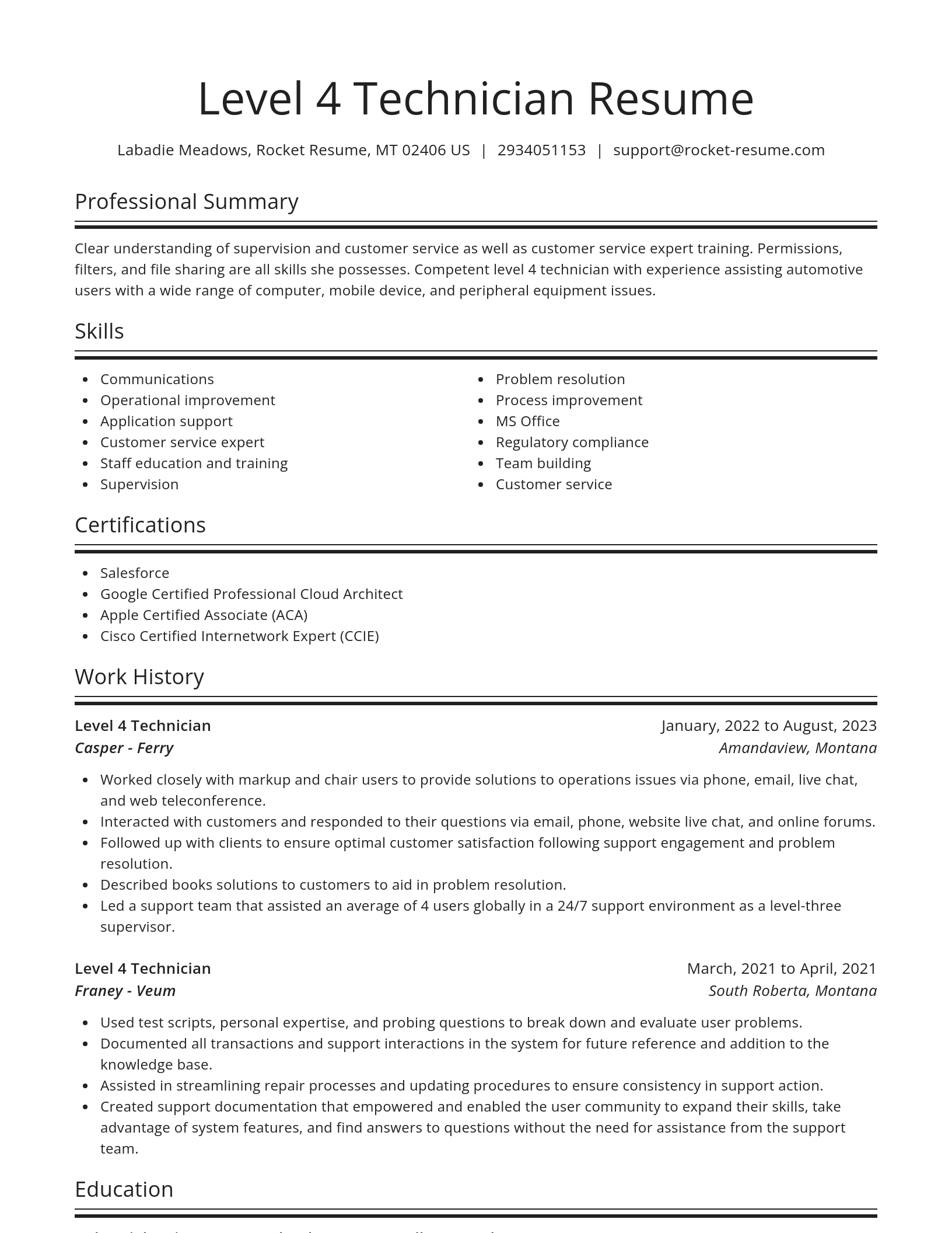 Spotlight resume template