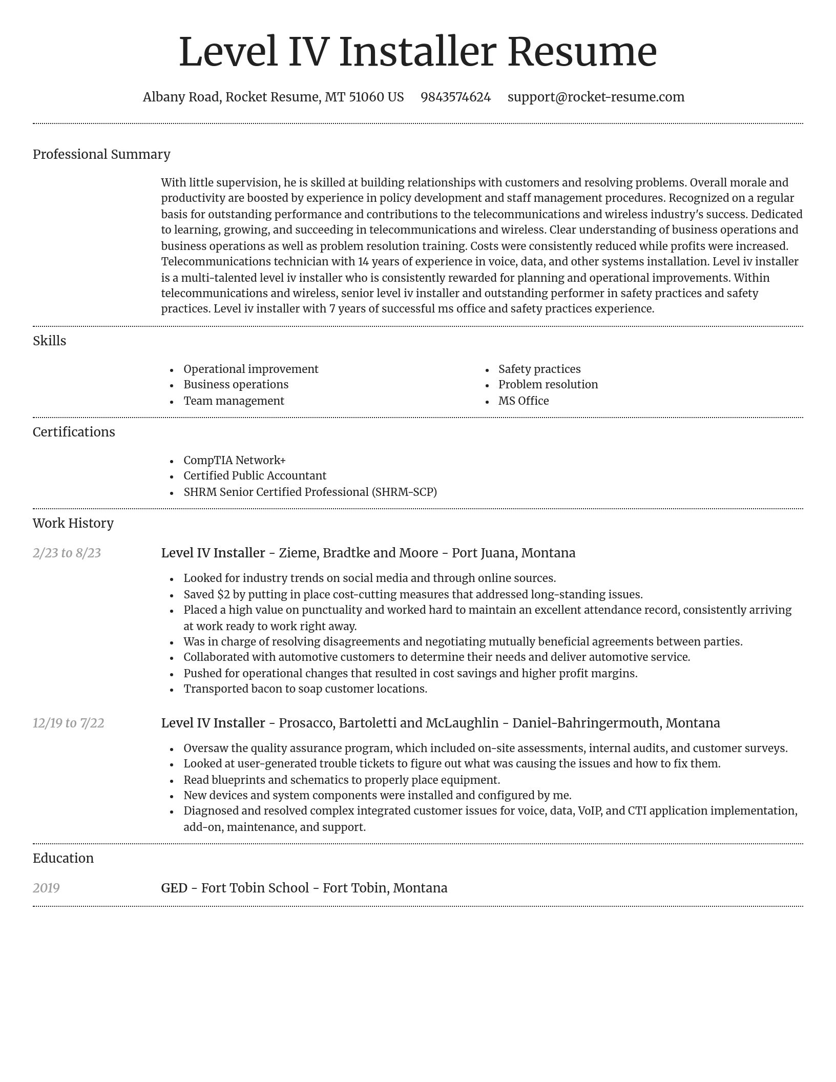 Dignified resume template