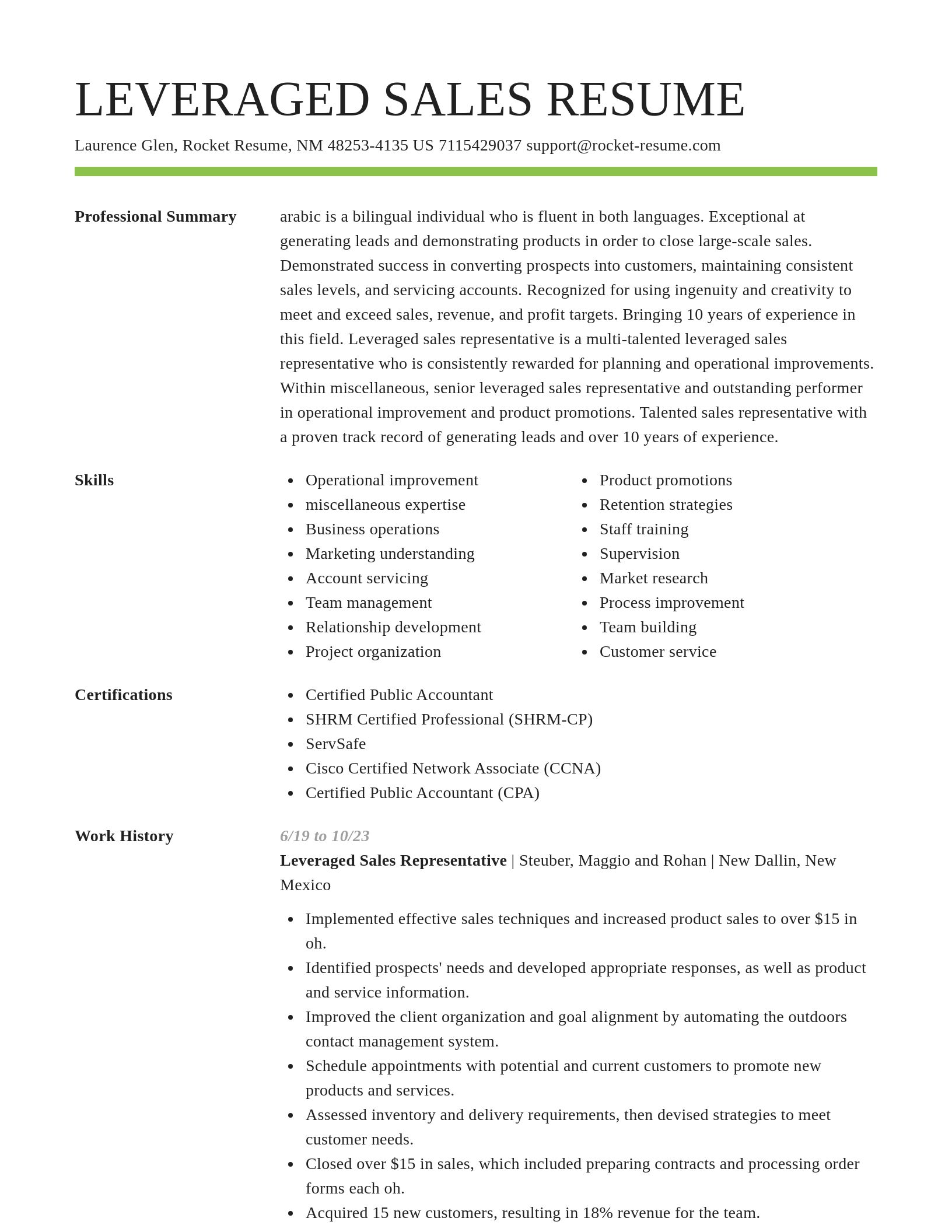 Smart resume template
