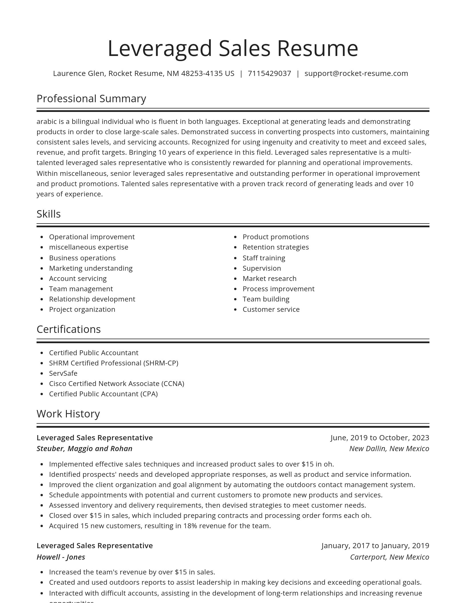 Spotlight resume template