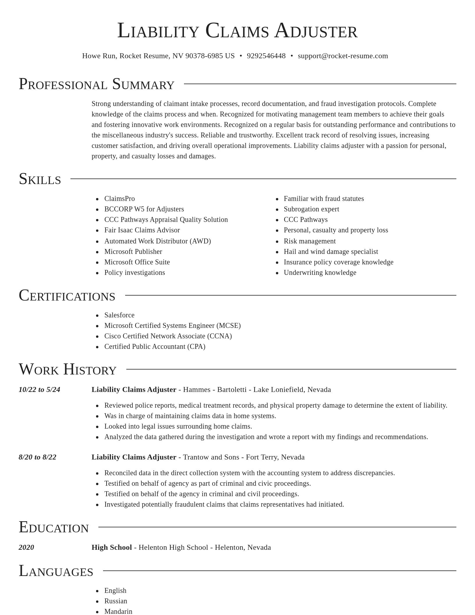 Director resume template