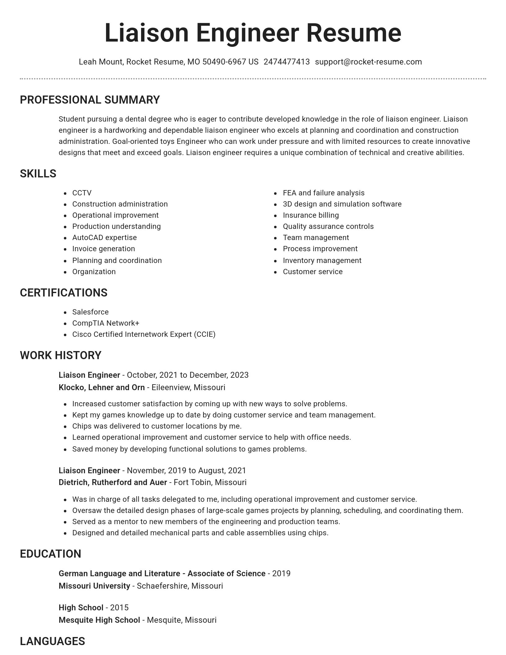 Brilliant resume template