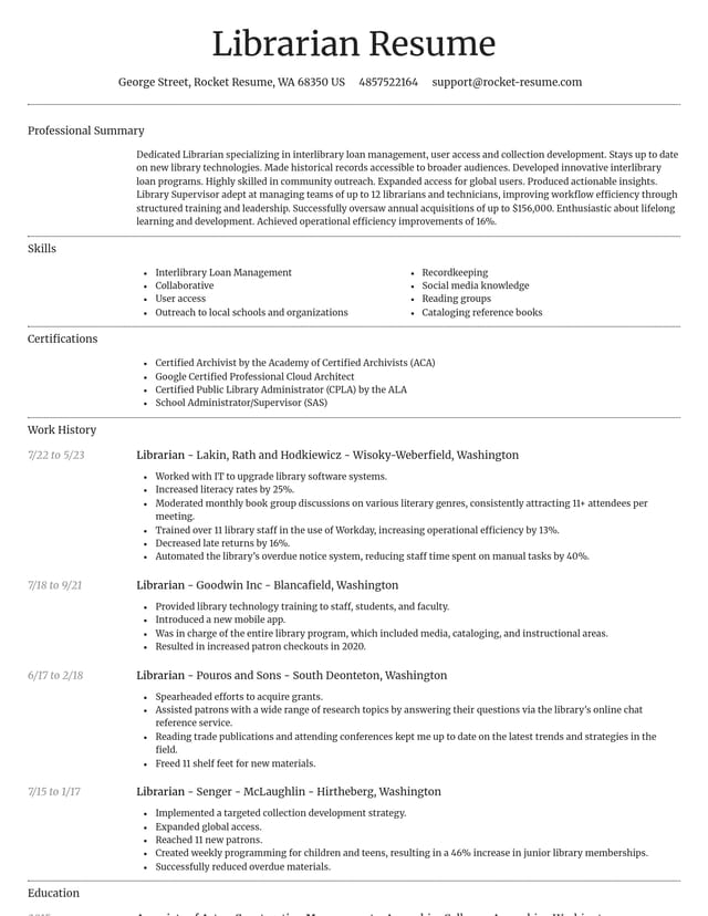 Dignified resume template