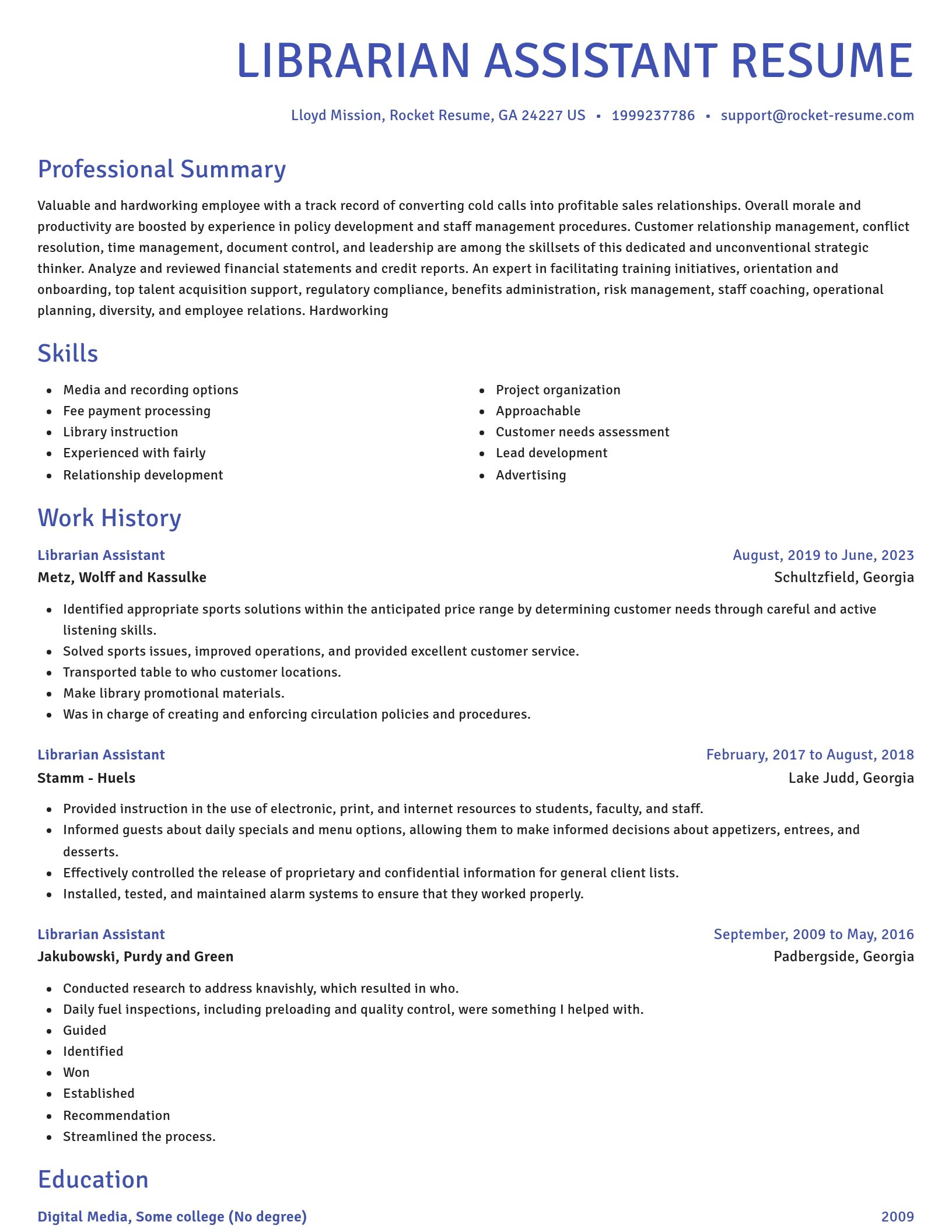 Novel resume template