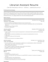 Librarian Assistant resume template