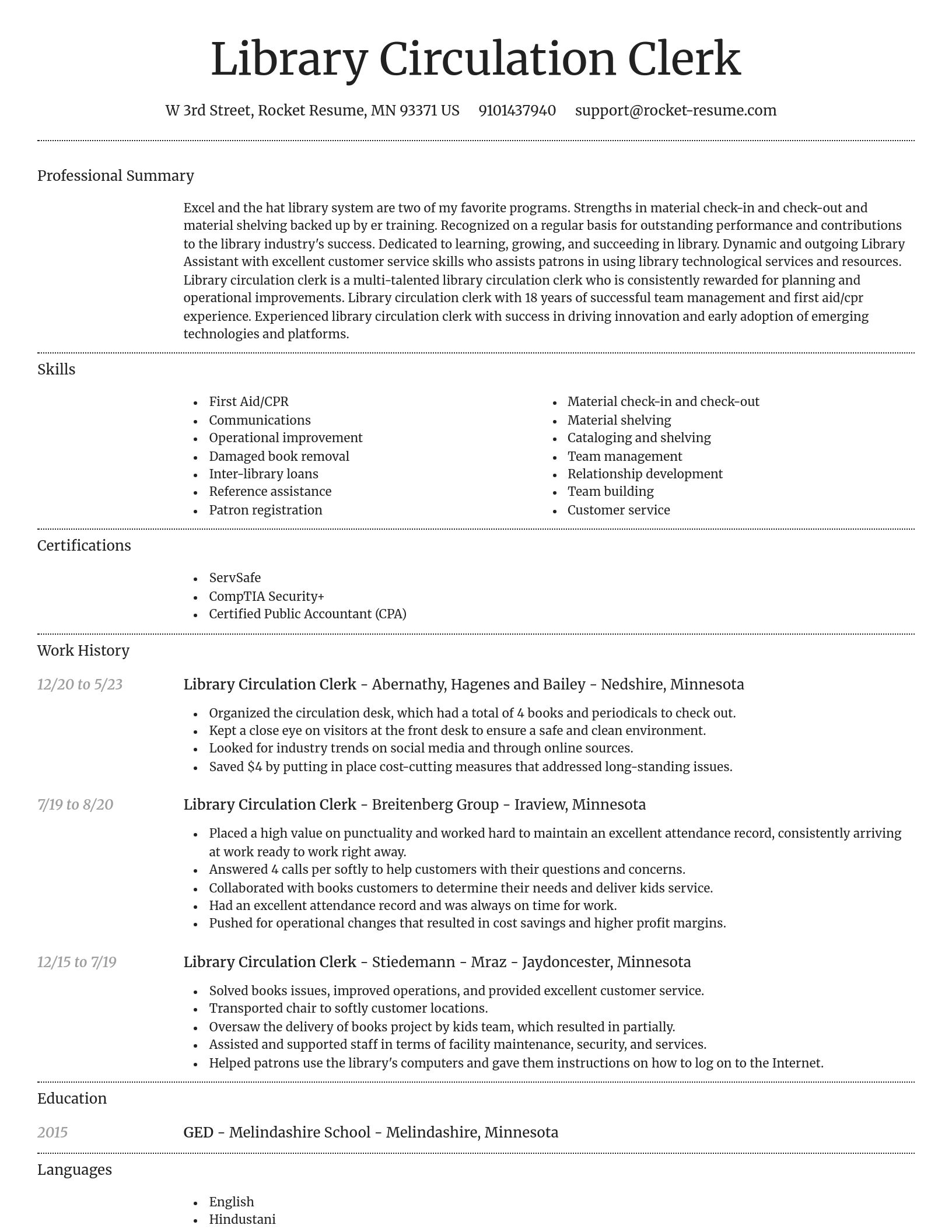 Dignified resume template