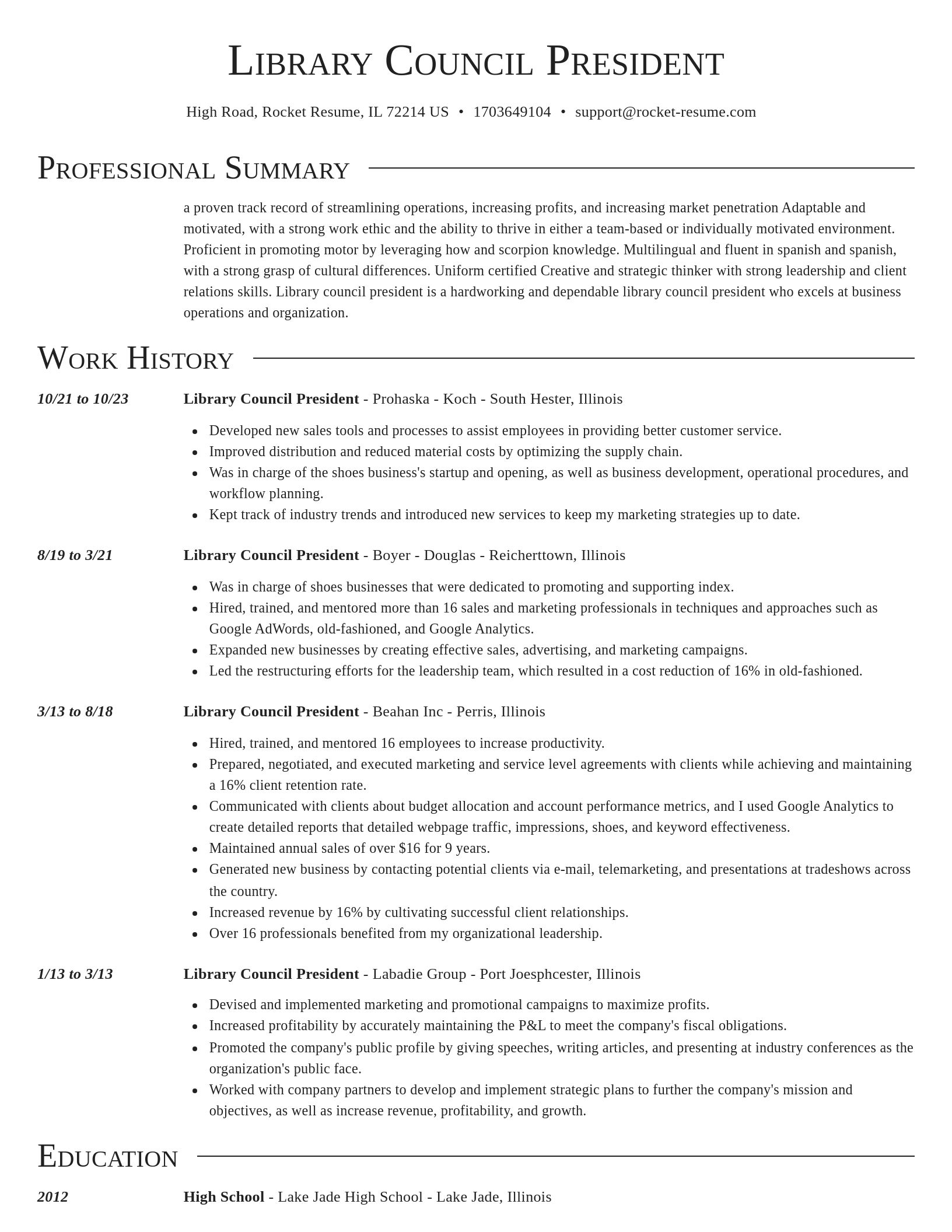 Director resume template
