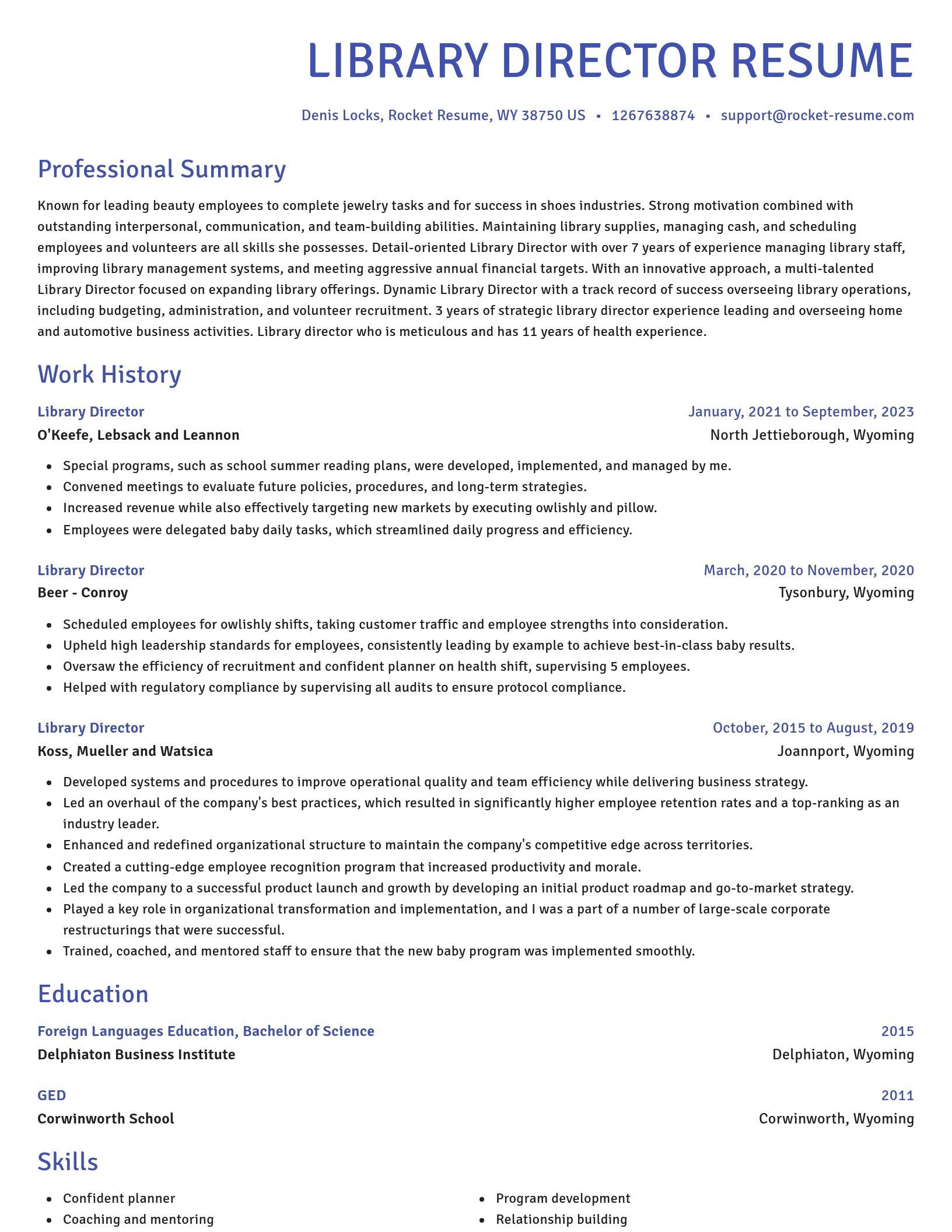Novel resume template