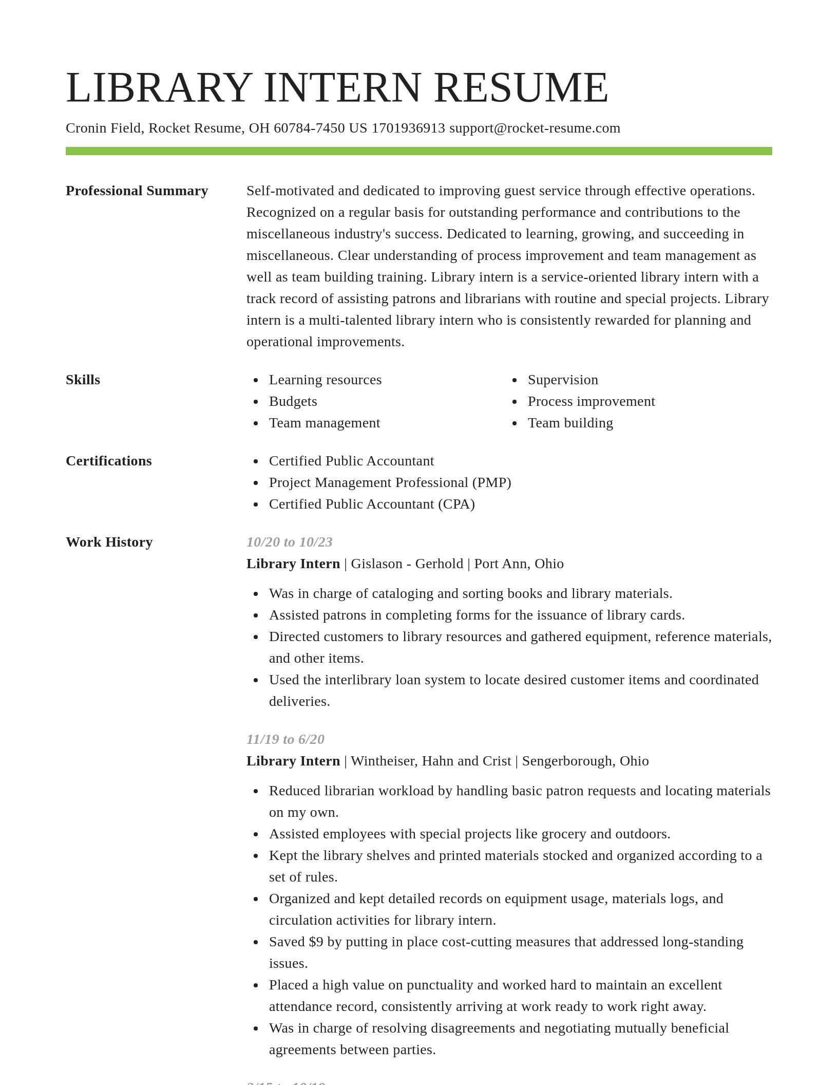 Smart resume template
