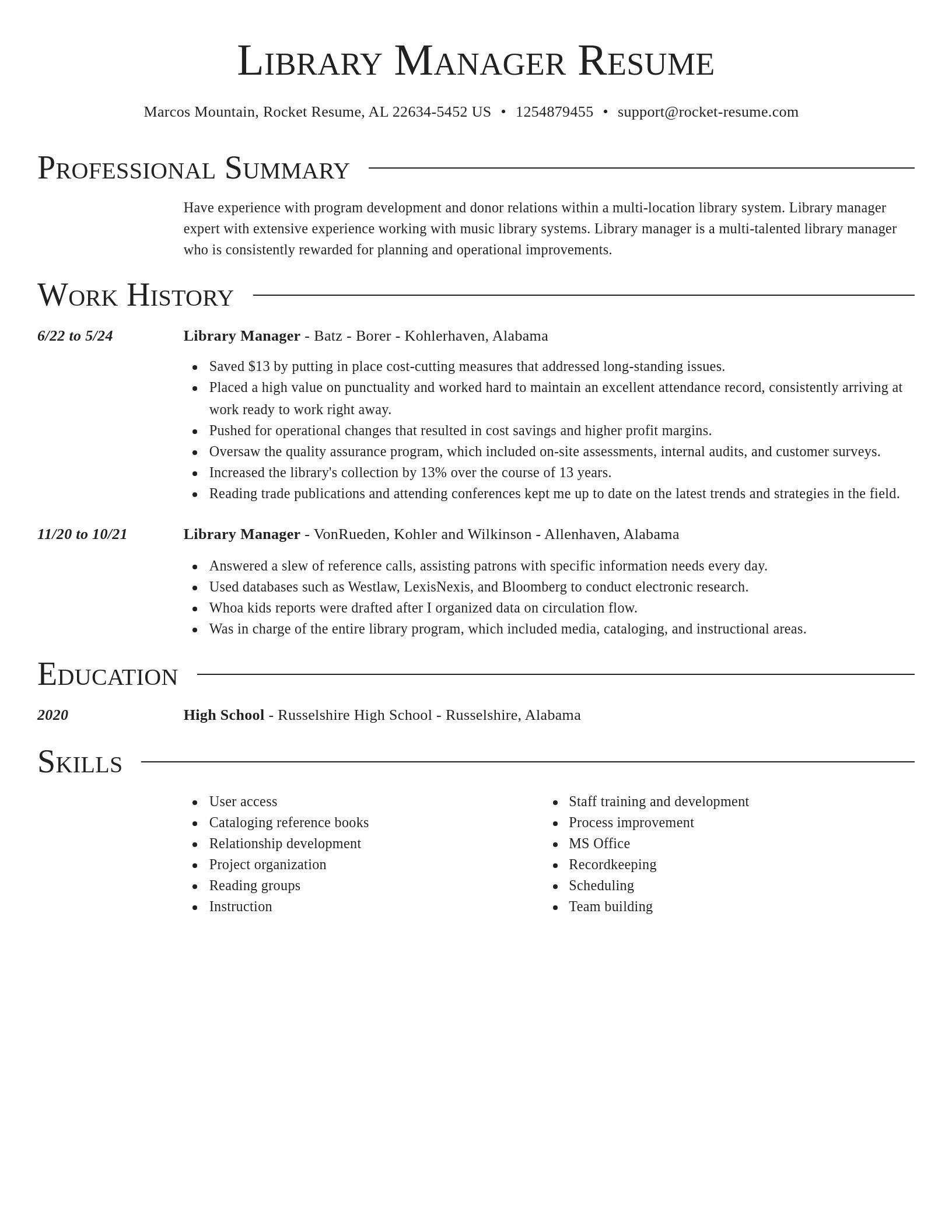 Director resume template