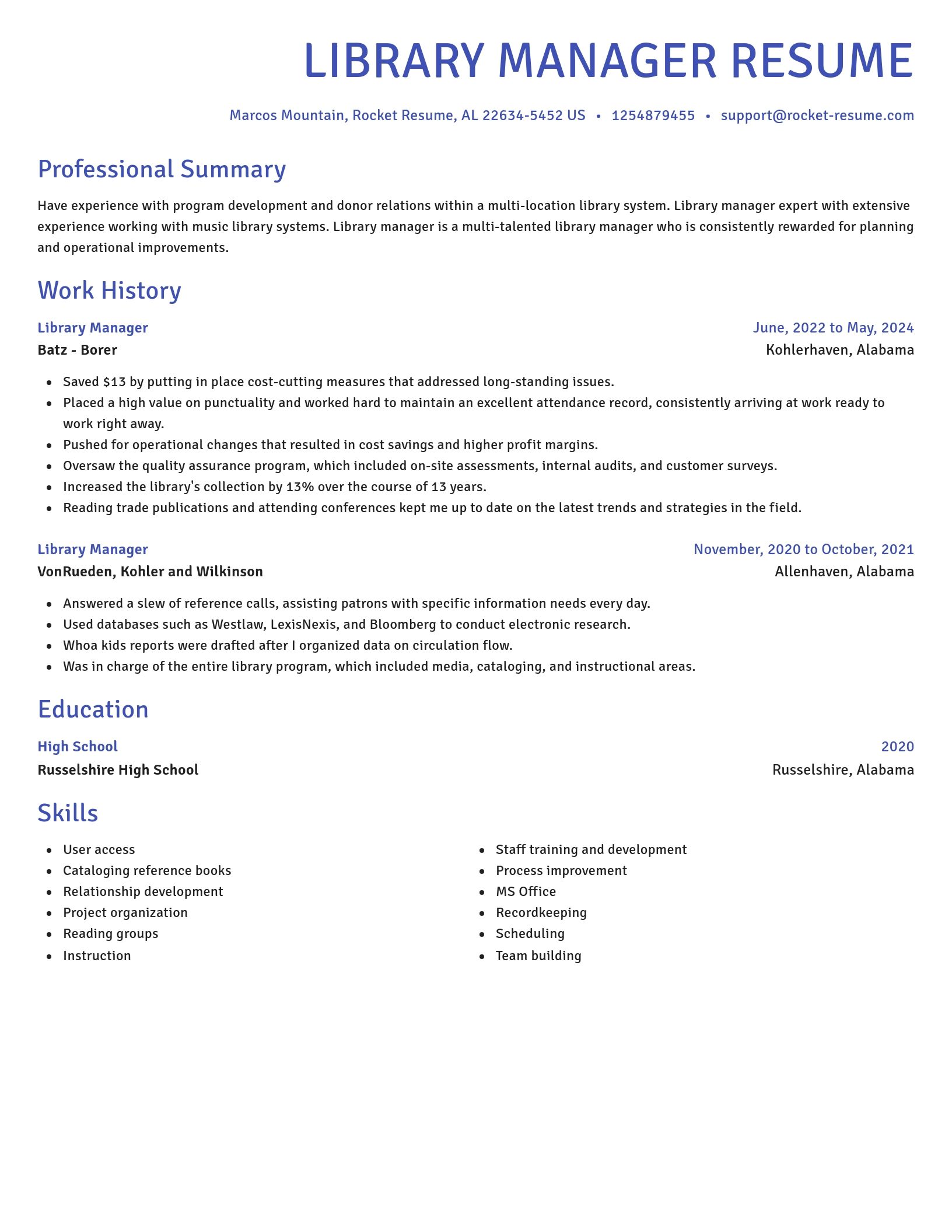 Novel resume template