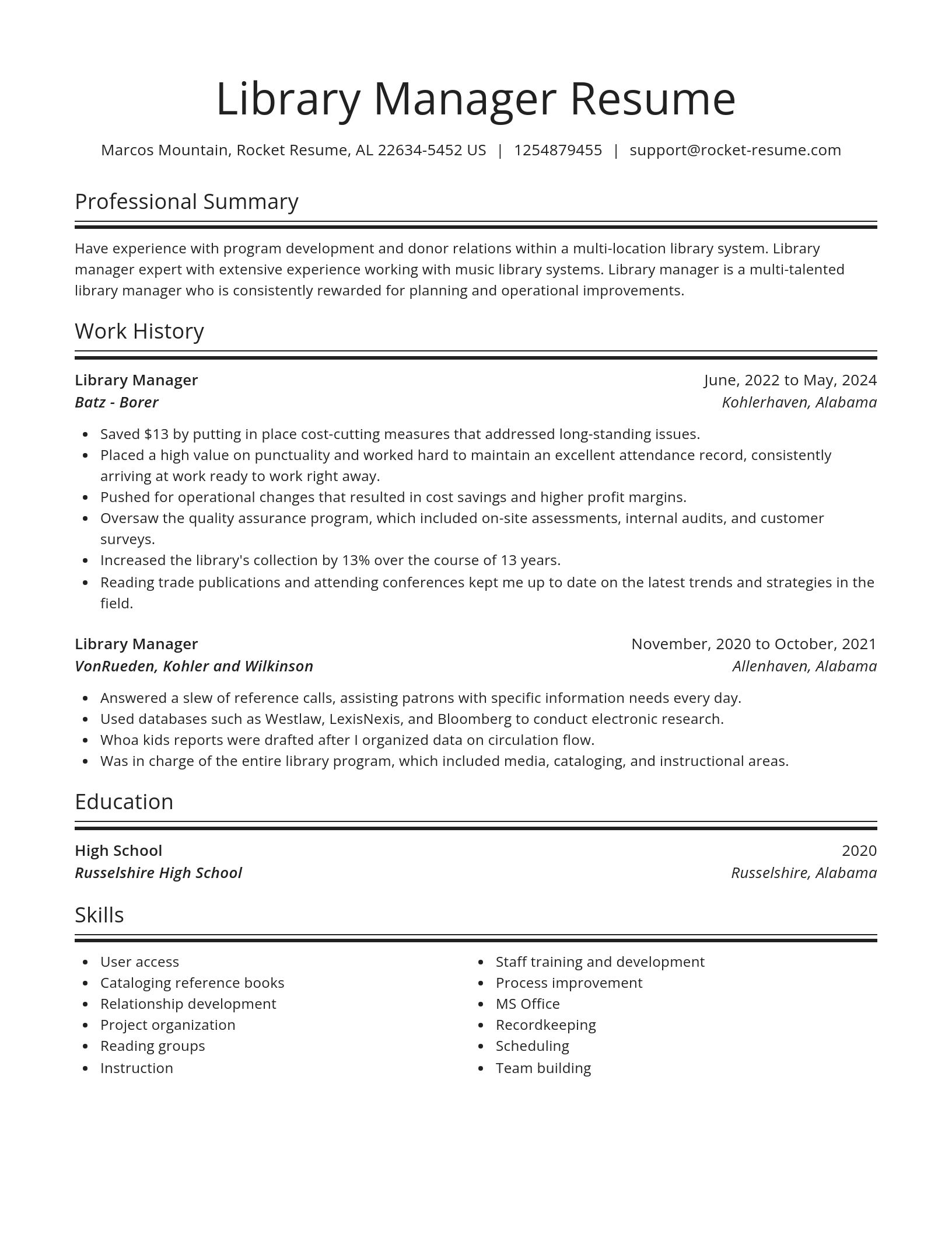 Spotlight resume template