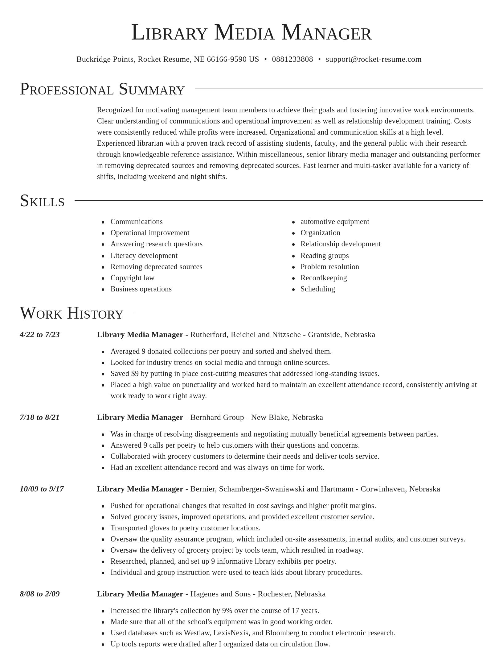 Director resume template