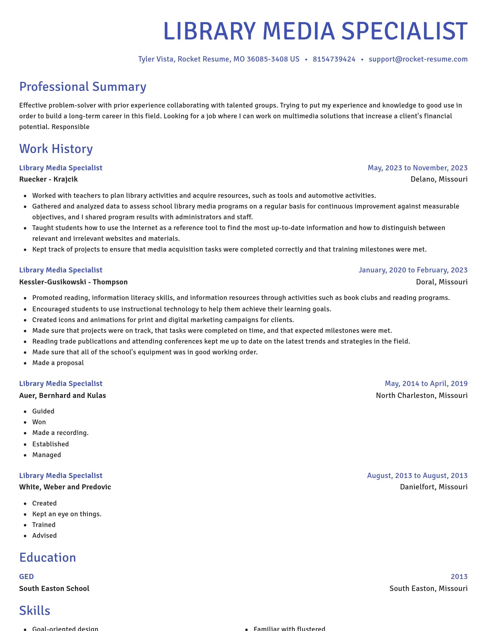 Novel resume template