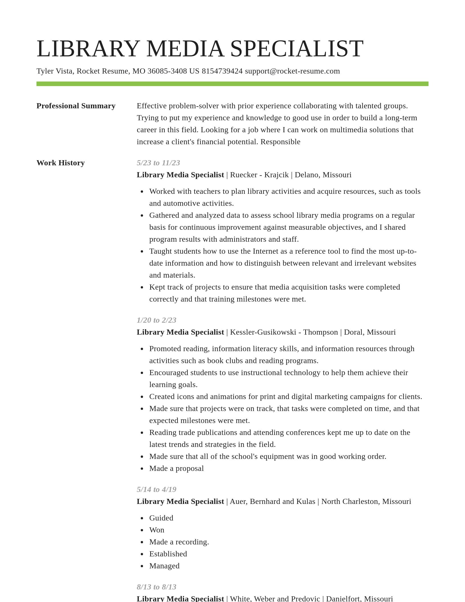 Smart resume template
