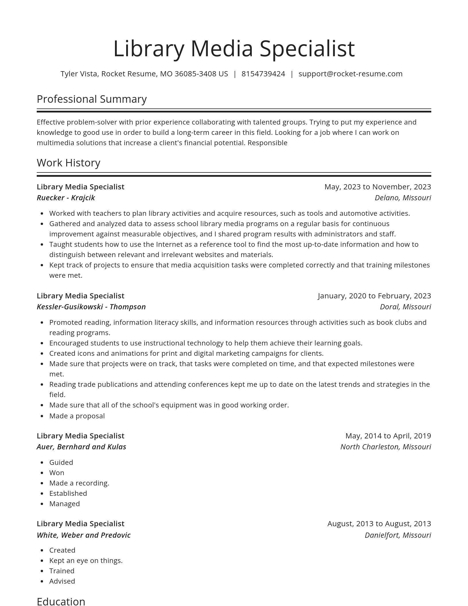 Spotlight resume template