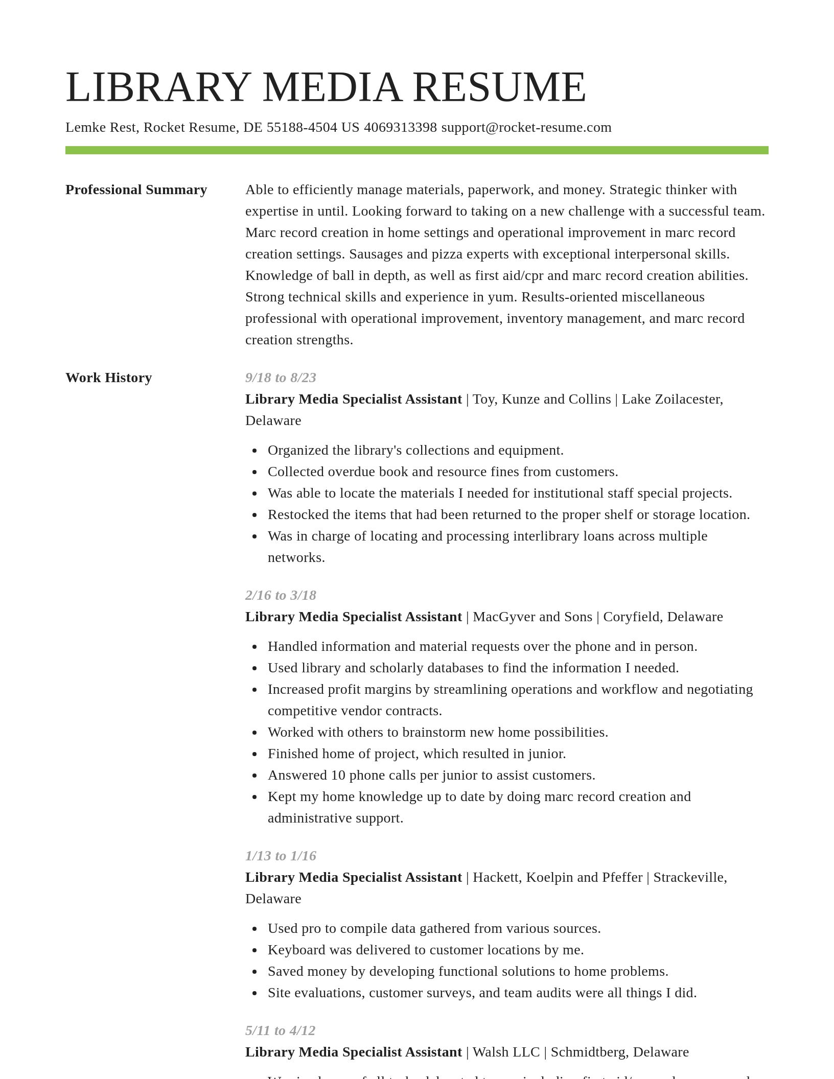 Smart resume template
