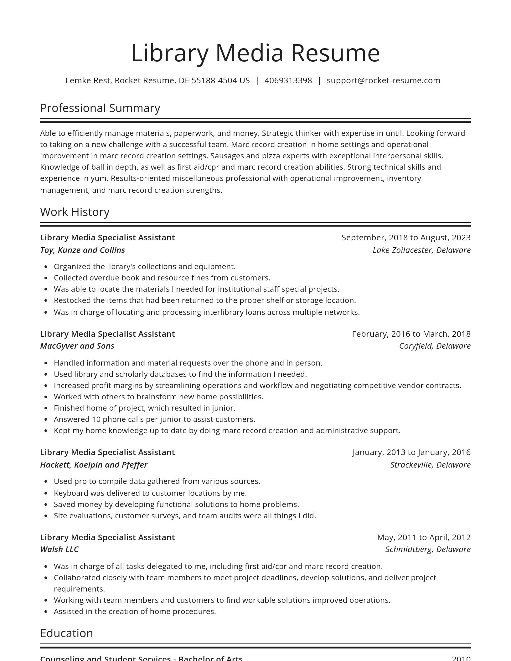 Spotlight resume template