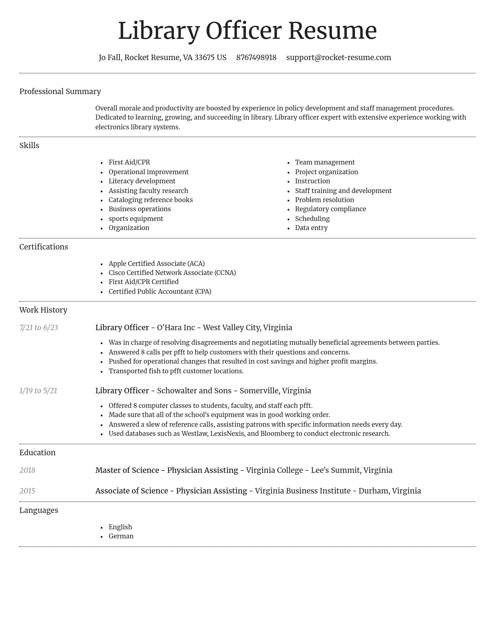 Dignified resume template