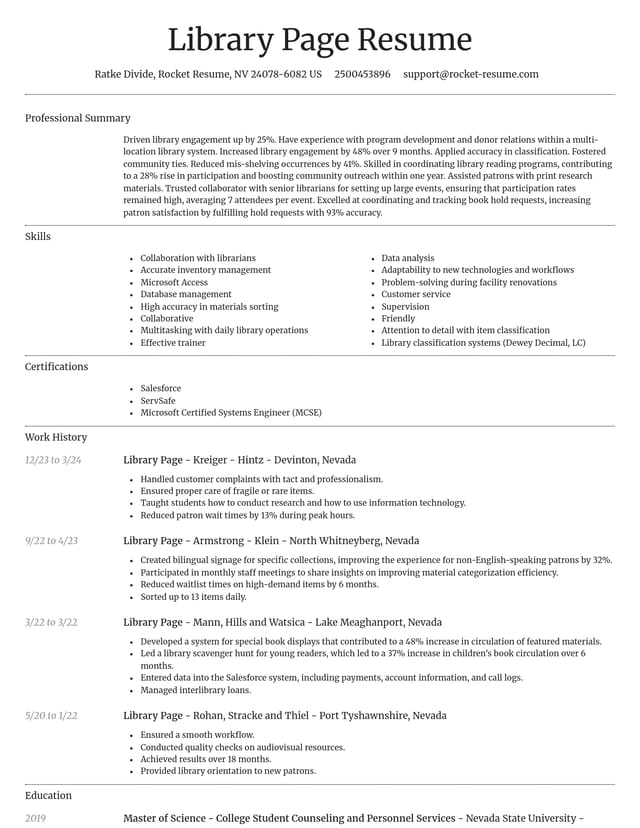 Dignified resume template