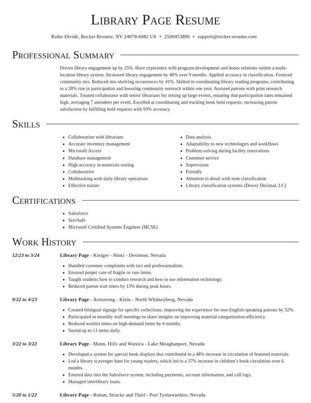 Director resume template