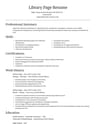 Library Page resume template